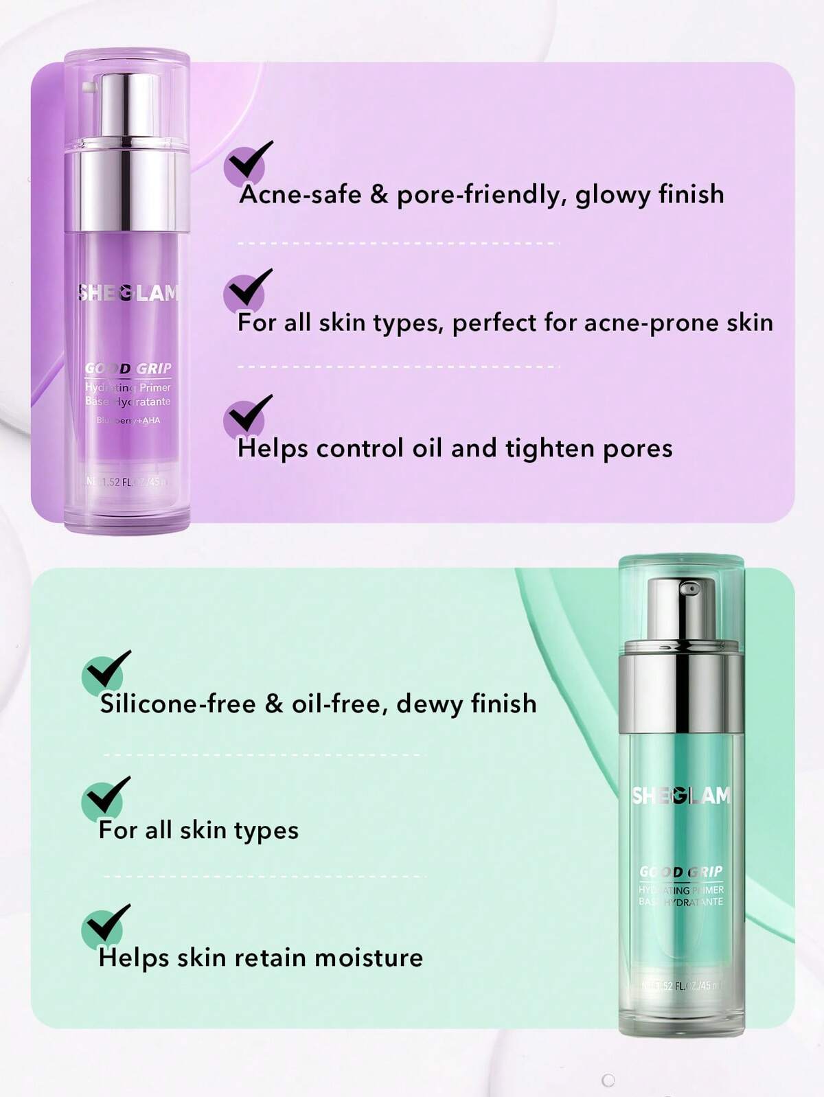 SHEGLAM Good grip primer AHA+blueberry