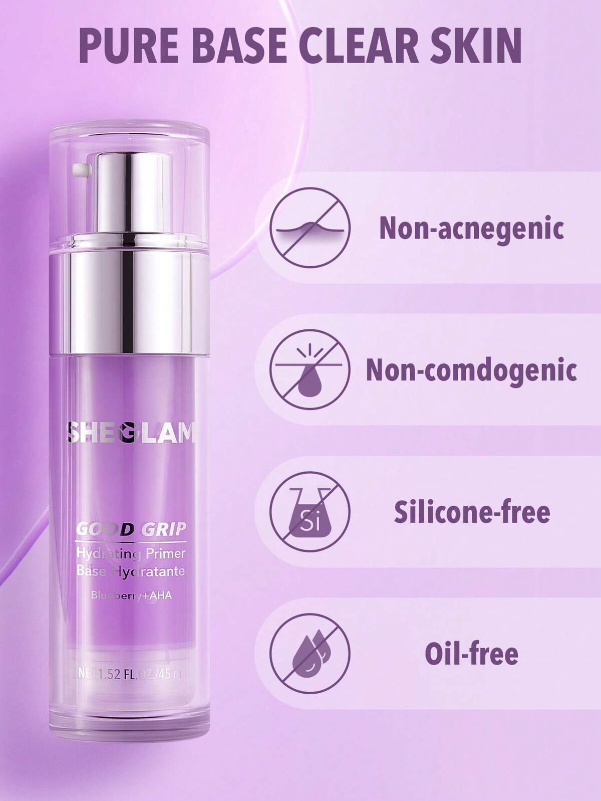SHEGLAM Good grip primer AHA+blueberry