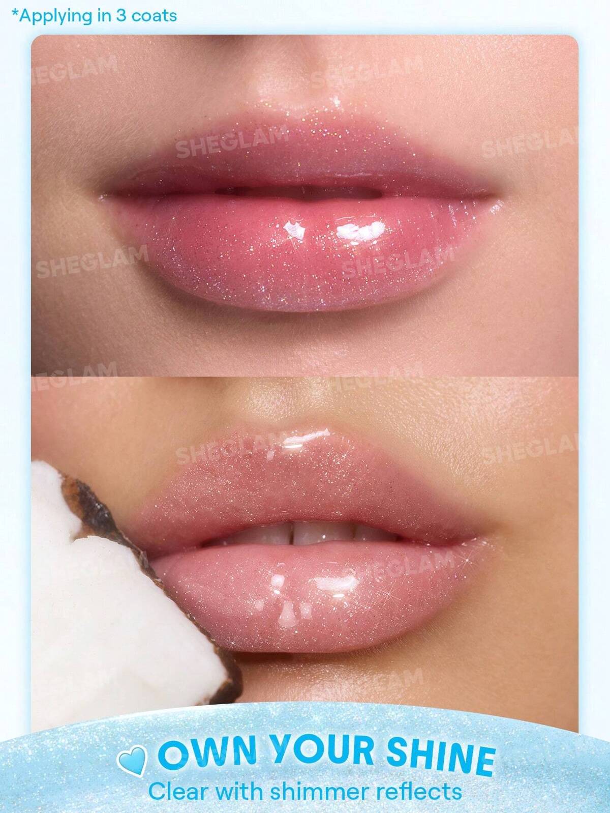 SHEGLAM crystal glaze moisturizing lip care- flavoured lipgloss