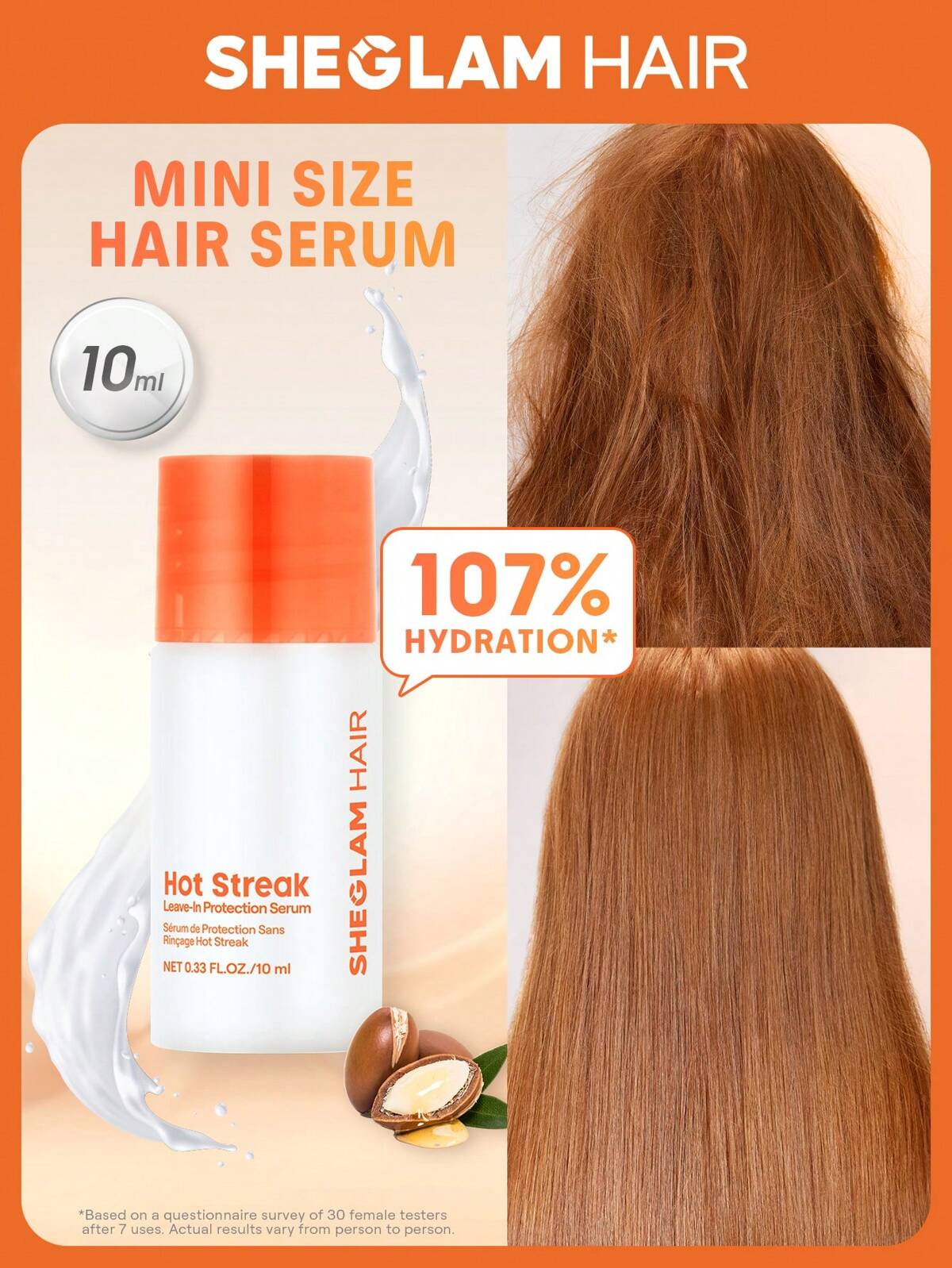 SHEGLAM HAIR hot streak leave in protection serum - heat protecting, fragranced nourishing serum