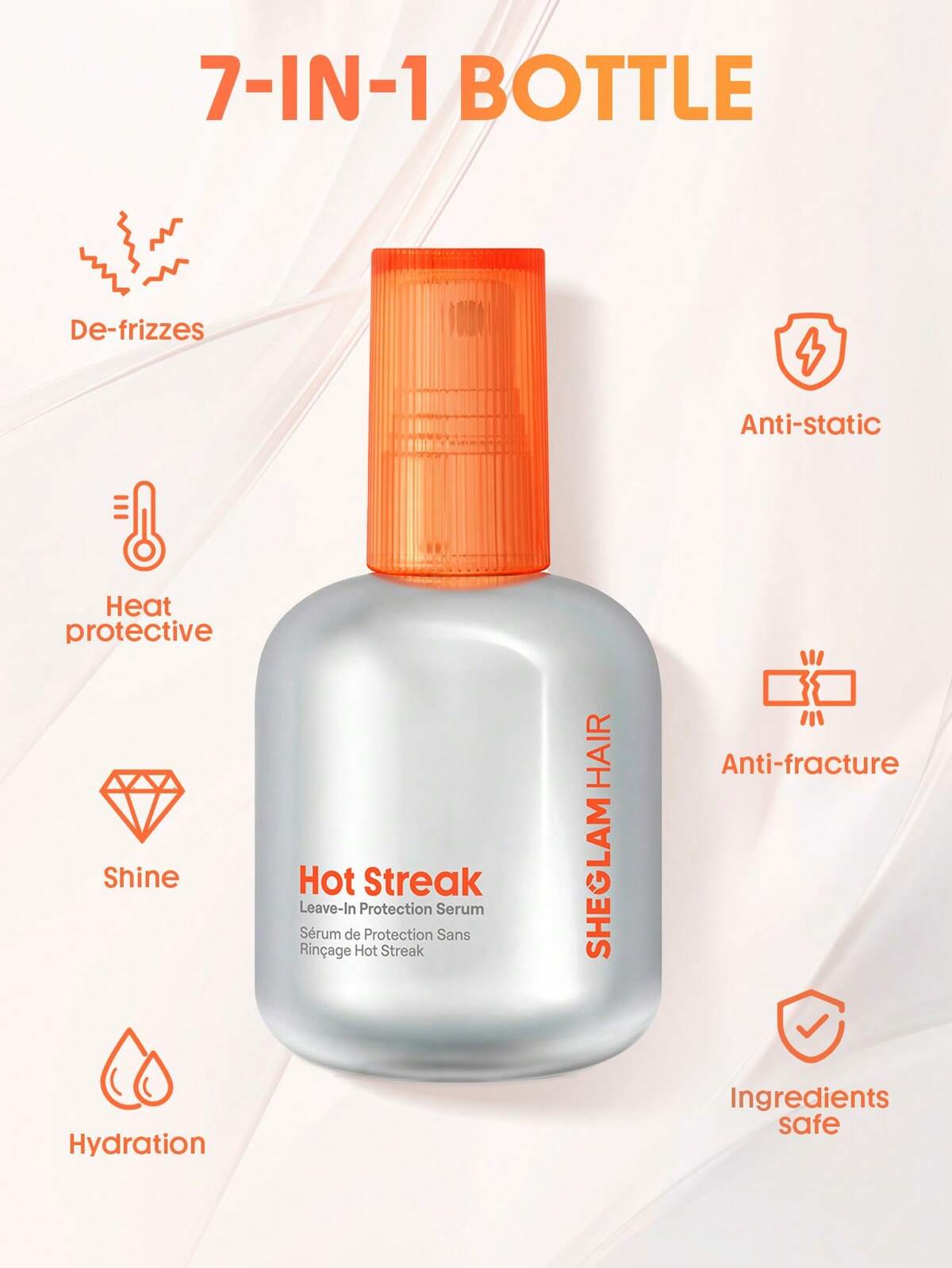 SHEGLAM HAIR hot streak leave in protection serum - heat protecting, fragranced nourishing serum