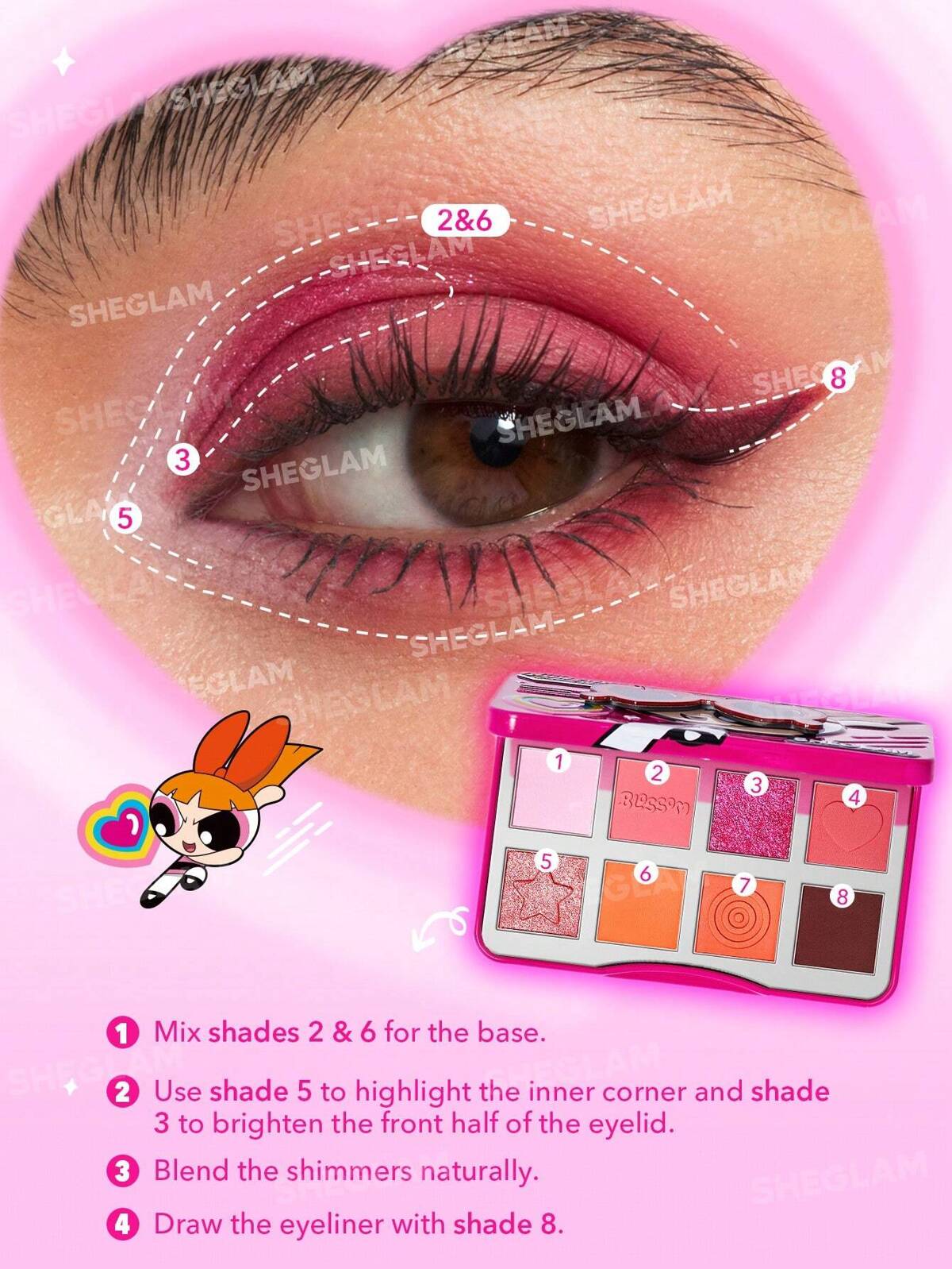 The Powerpuff Girls X SHEGLAM The Professor's Girls Palette