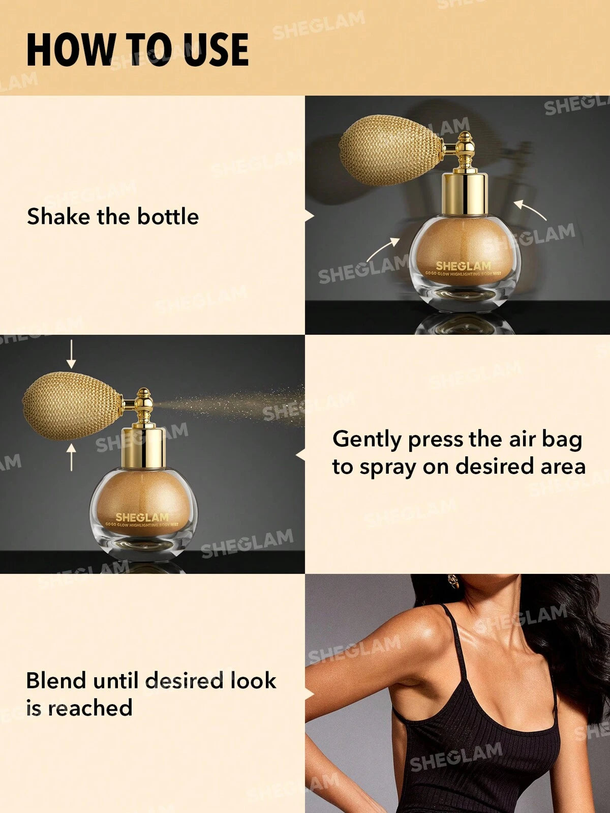 SHEGLAM go glow highlighting body mist