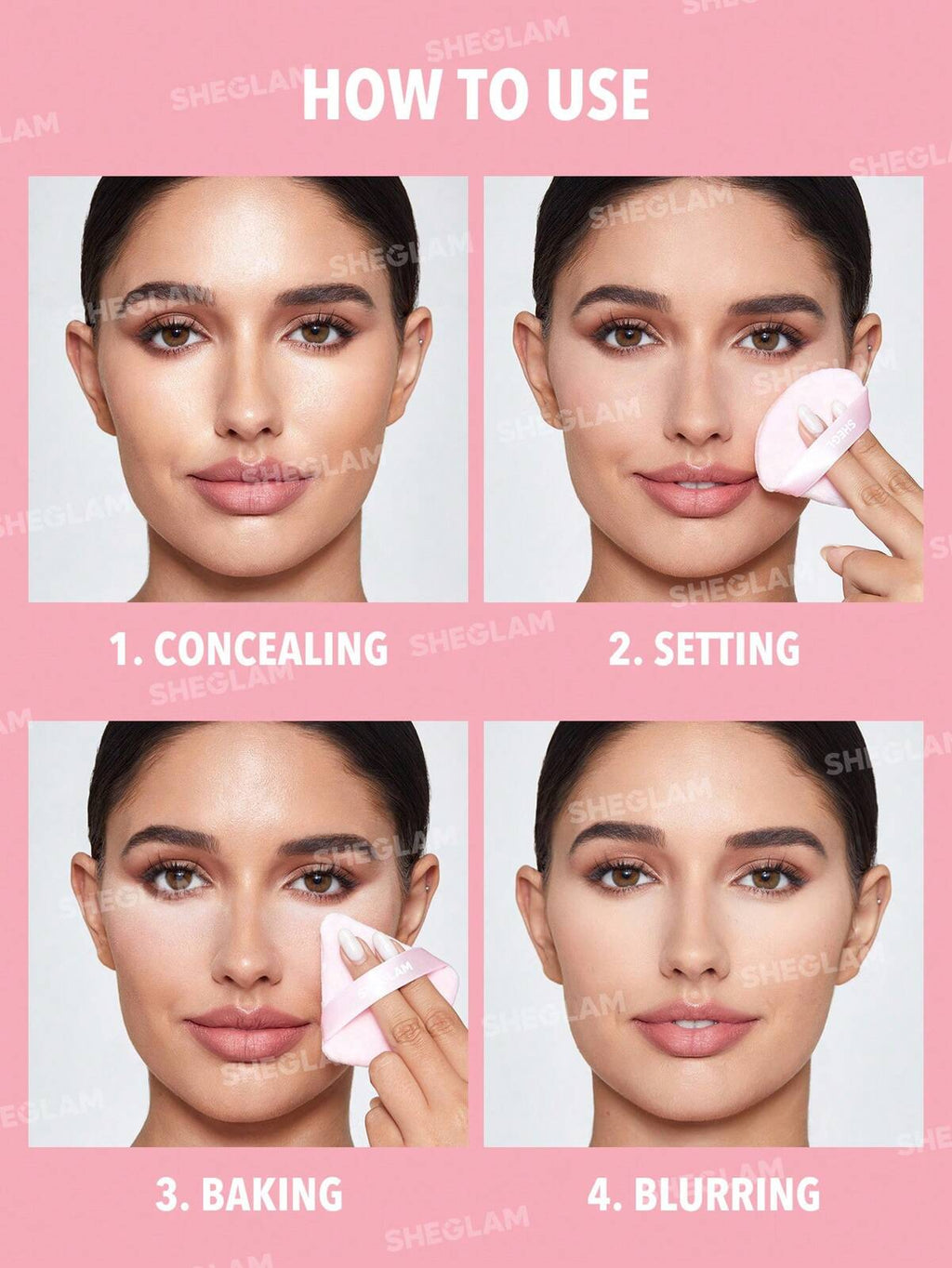 SHEGLAM insta ready face and under eye powder - bubblegum (setting powder)