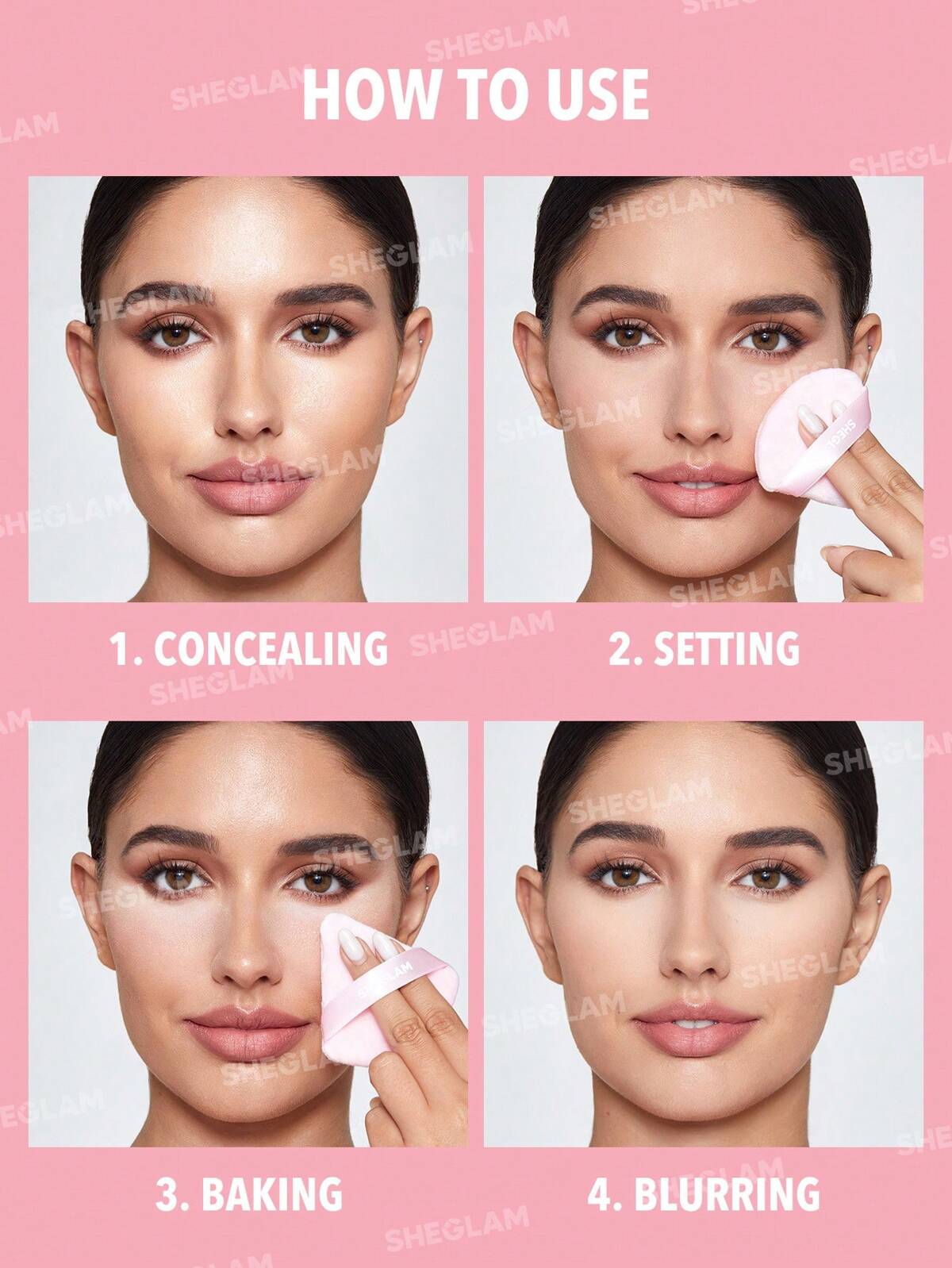 SHEGLAM insta ready face and under eye powder - bubblegum (setting powder)