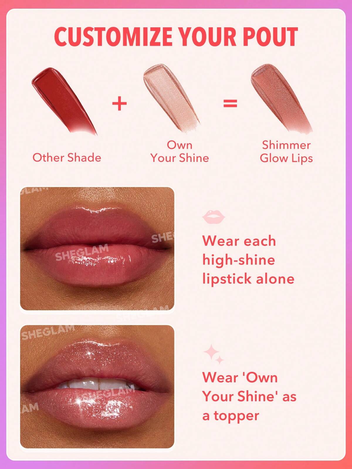 SHEGLAM mirror kiss high shine lipstick