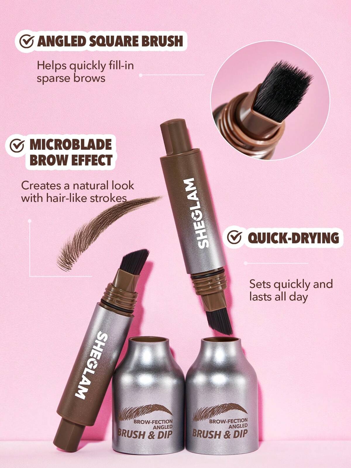 SHEGLAM brow-fection angled brush & dip