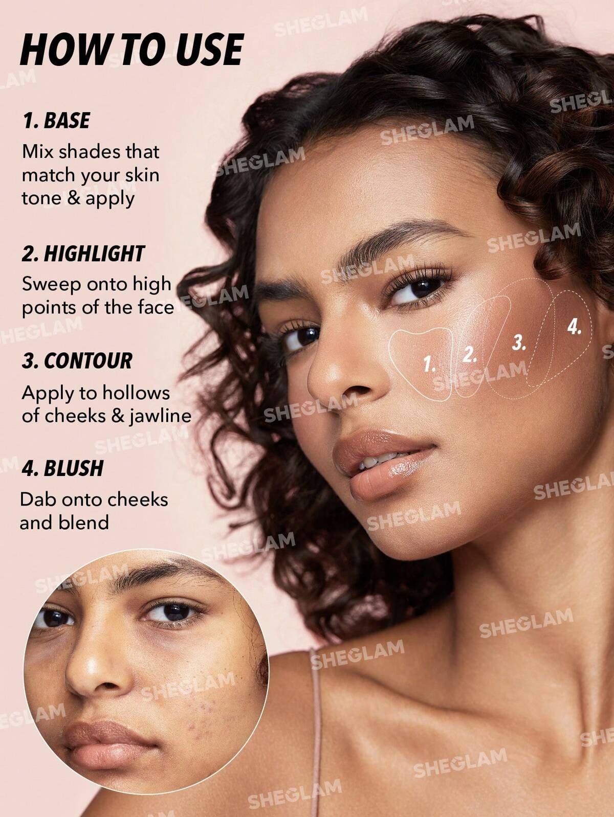SHEGLAM all about that face multifunctional face palette-blush bronzer highlighter contour