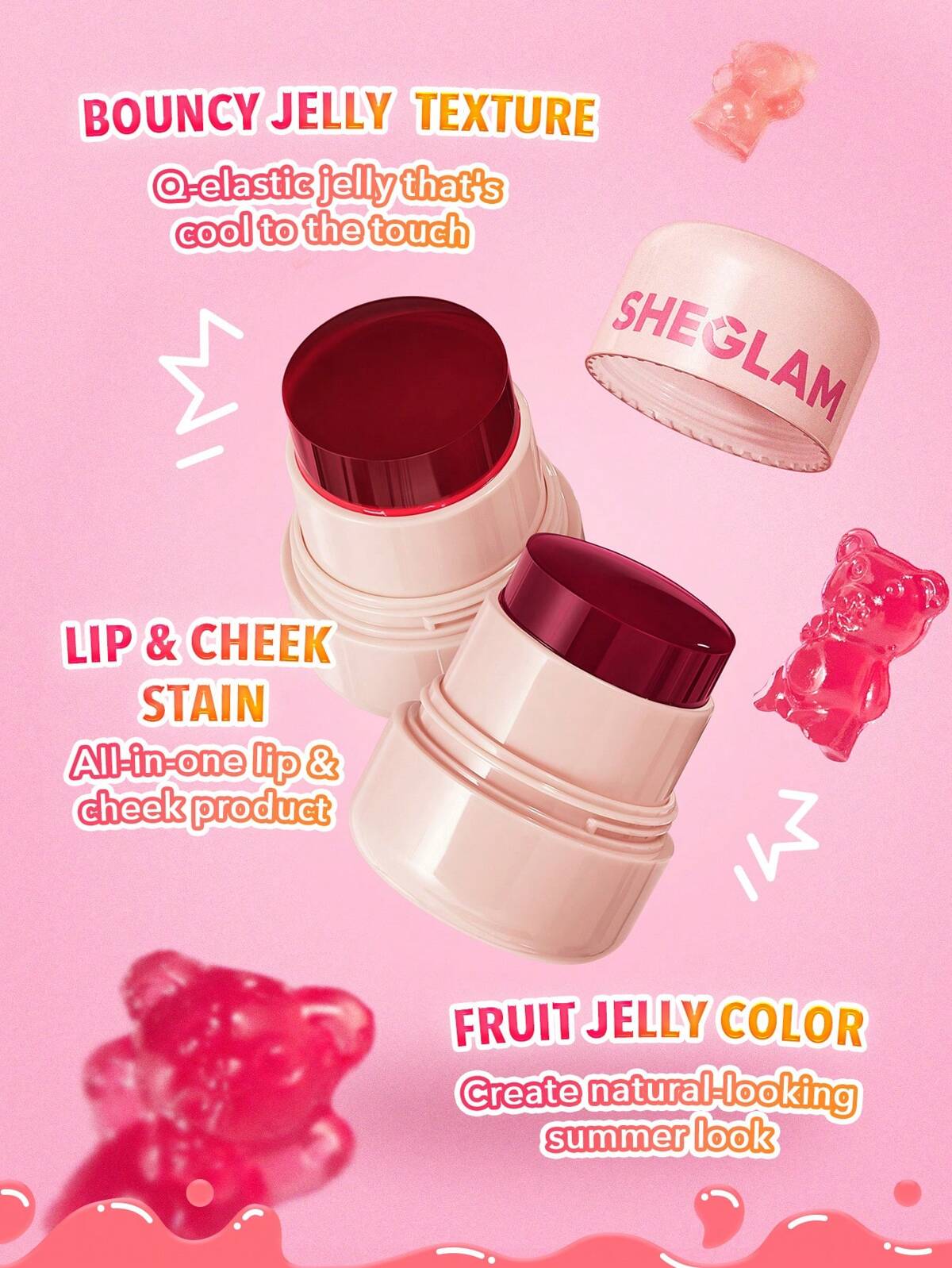 SHEGLAM jelly licious hydrating lip & blush tint