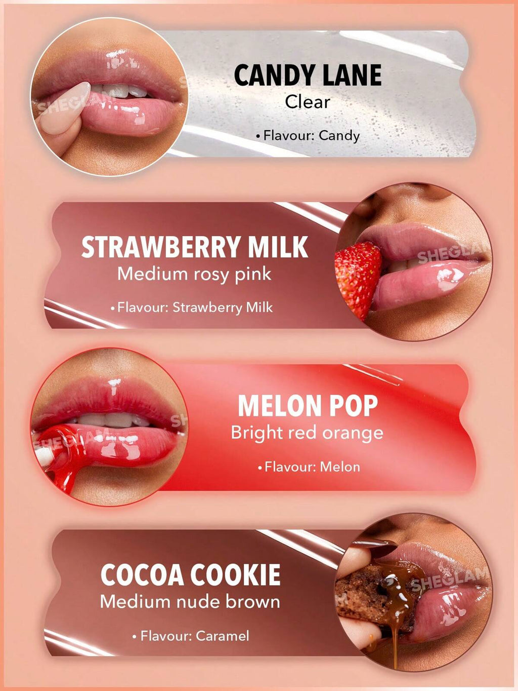 SHEGLAM crystal glaze moisturizing lip care- flavoured lipgloss