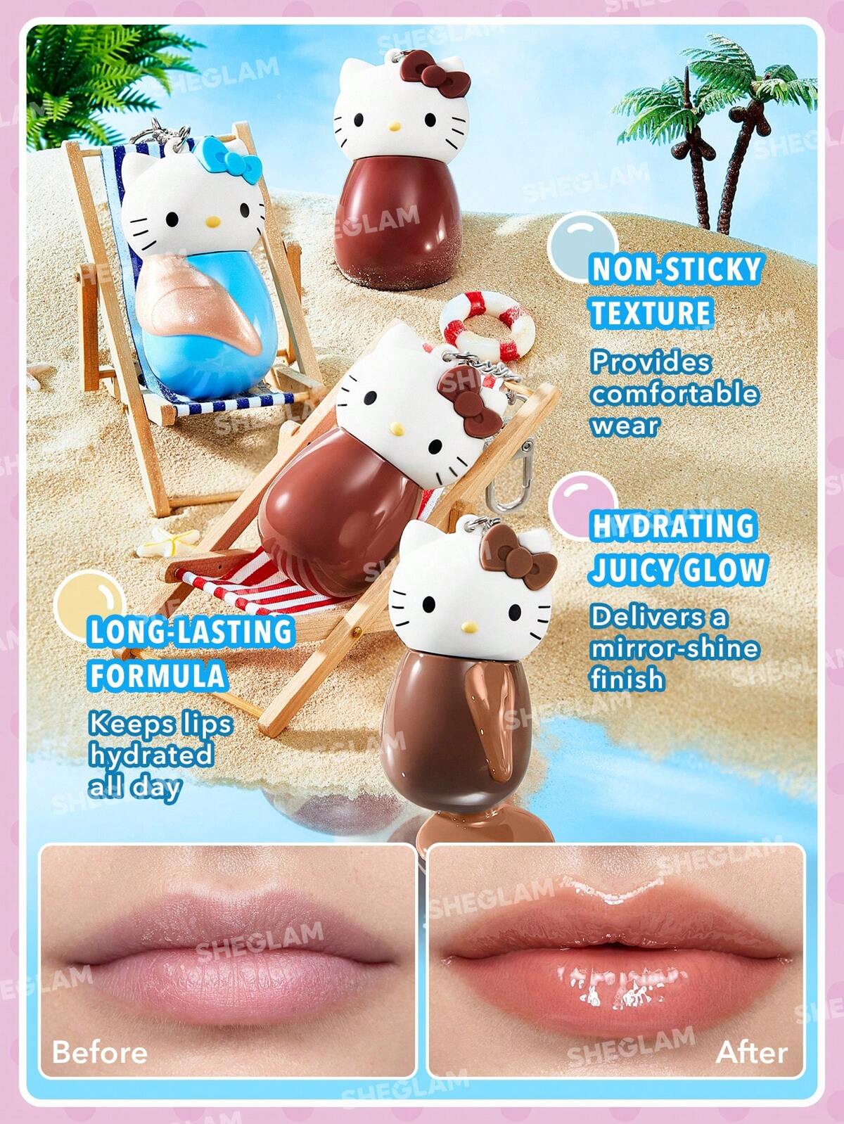HELLO KITTY x SHEGLAM poolside Perfection lip glaze-lip gloss