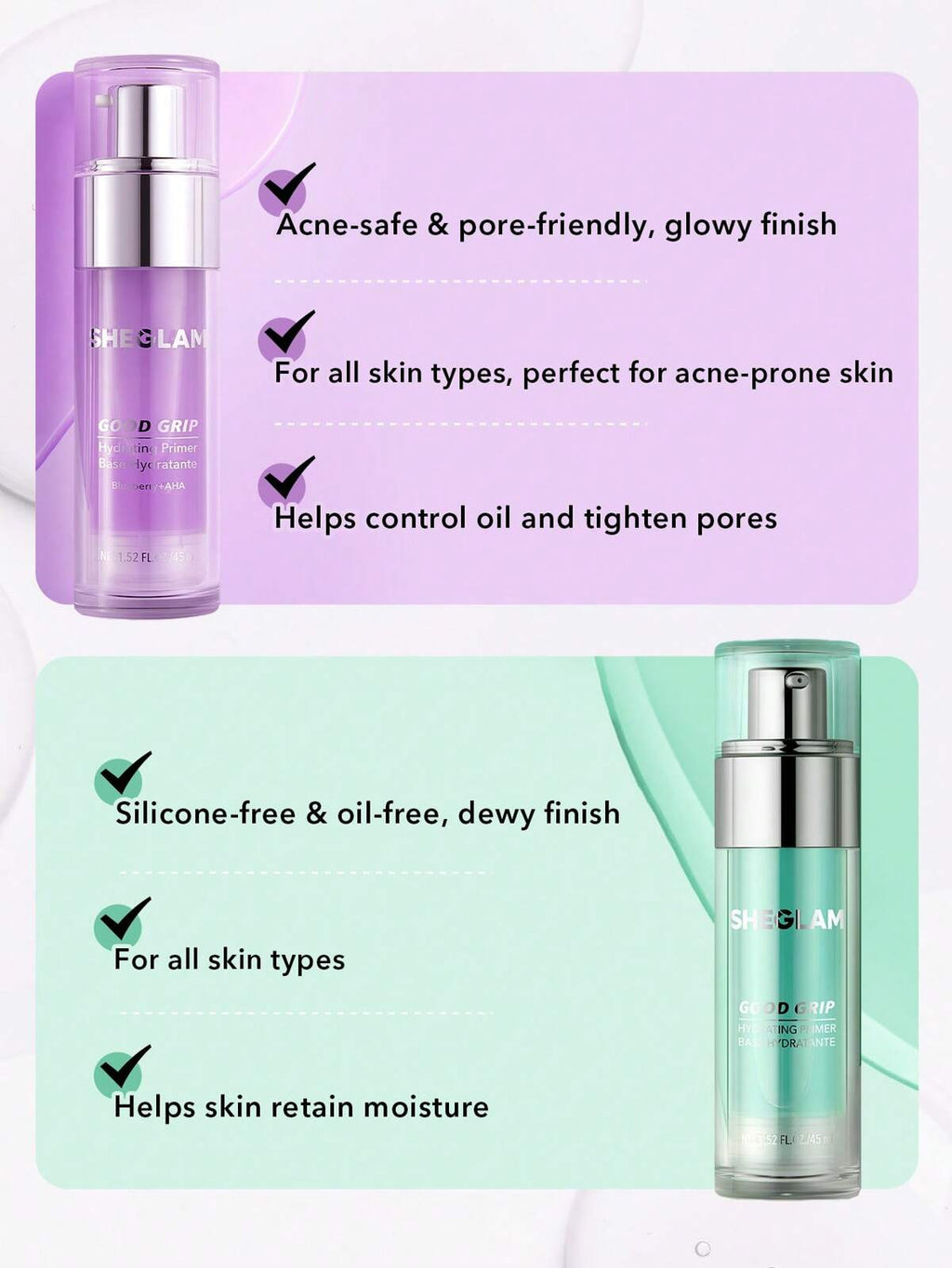 SHEGLAM Good grip primer AHA+blueberry