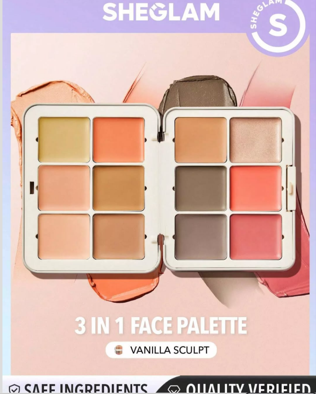 SHEGLAM all about that face multifunctional face palette-blush bronzer highlighter contour