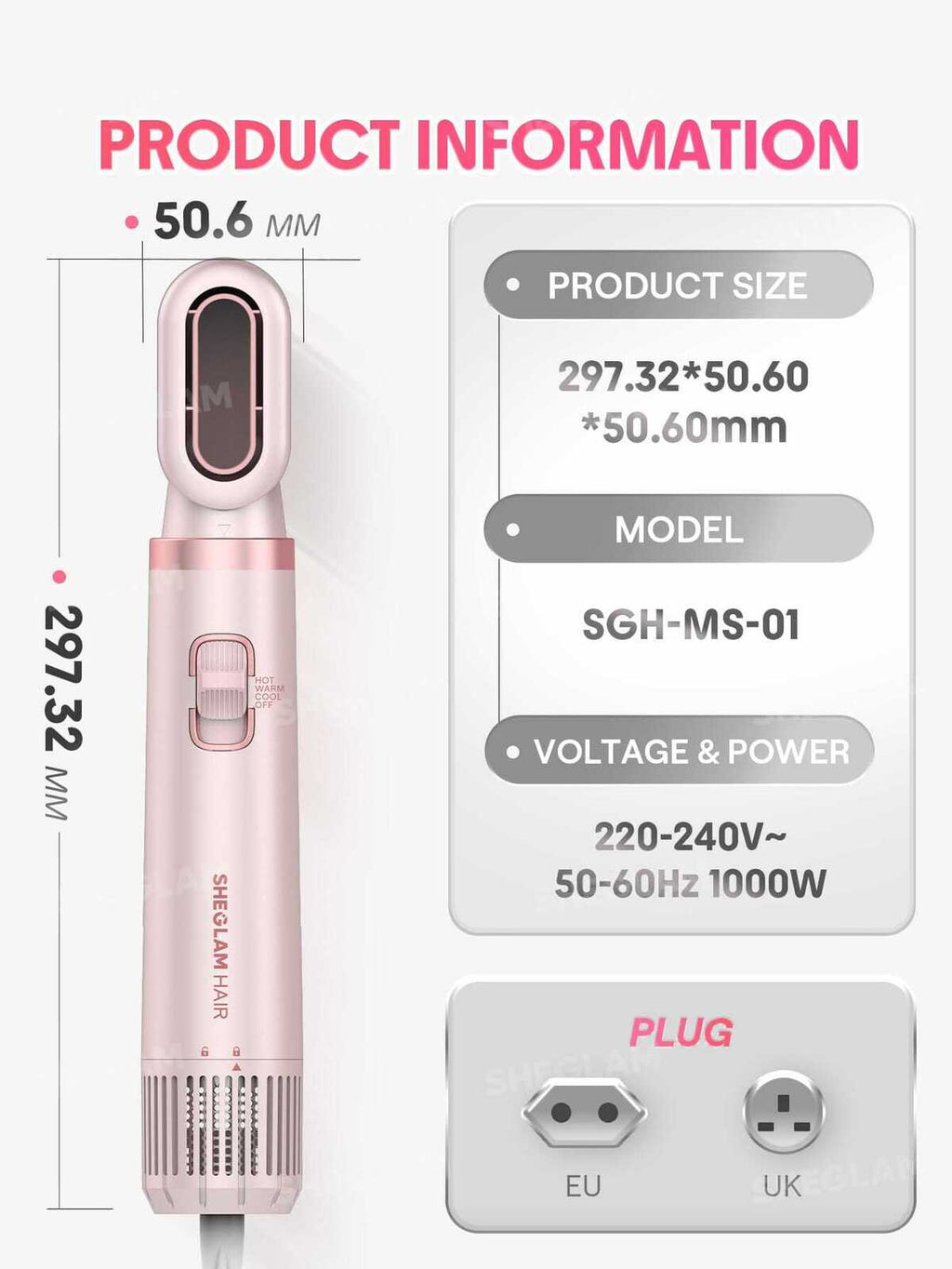 SHEGLAM hair Blowout bliss all in one multi styler. 5 in 1 hair tool