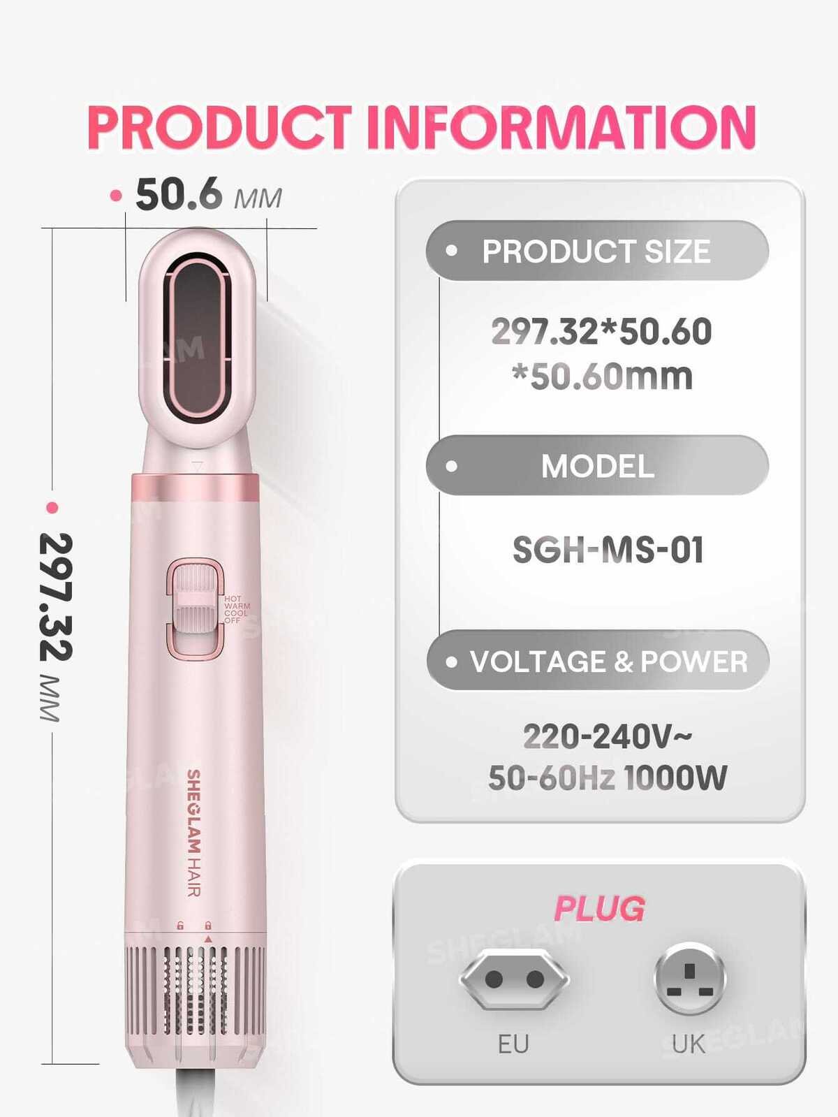 SHEGLAM hair Blowout bliss all in one multi styler. 5 in 1 hair tool