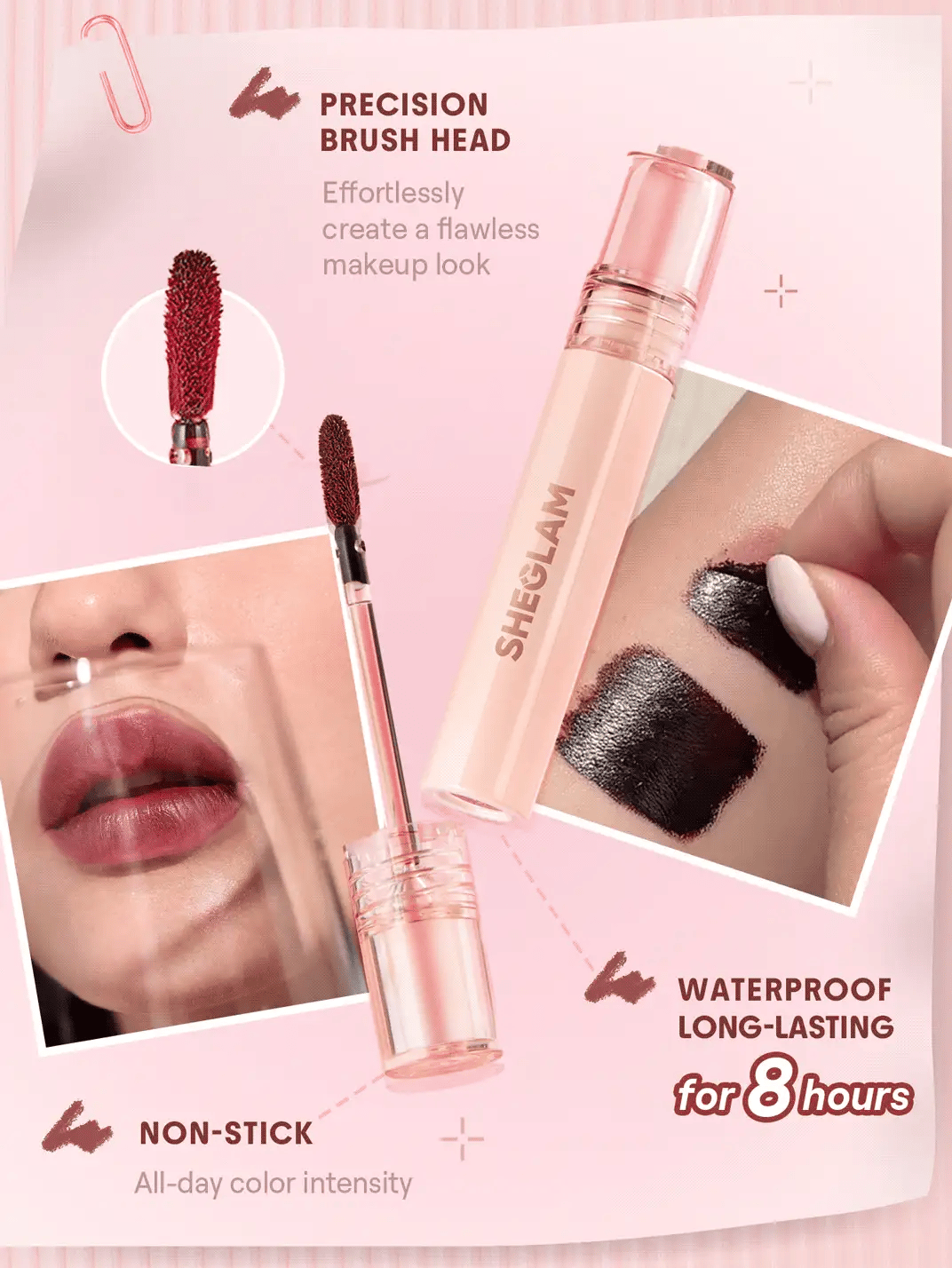 SHEGLAM FALL IN LINE PEEL OFF LIP LINER STAIN- mauvelous, pinky promise, brownie points