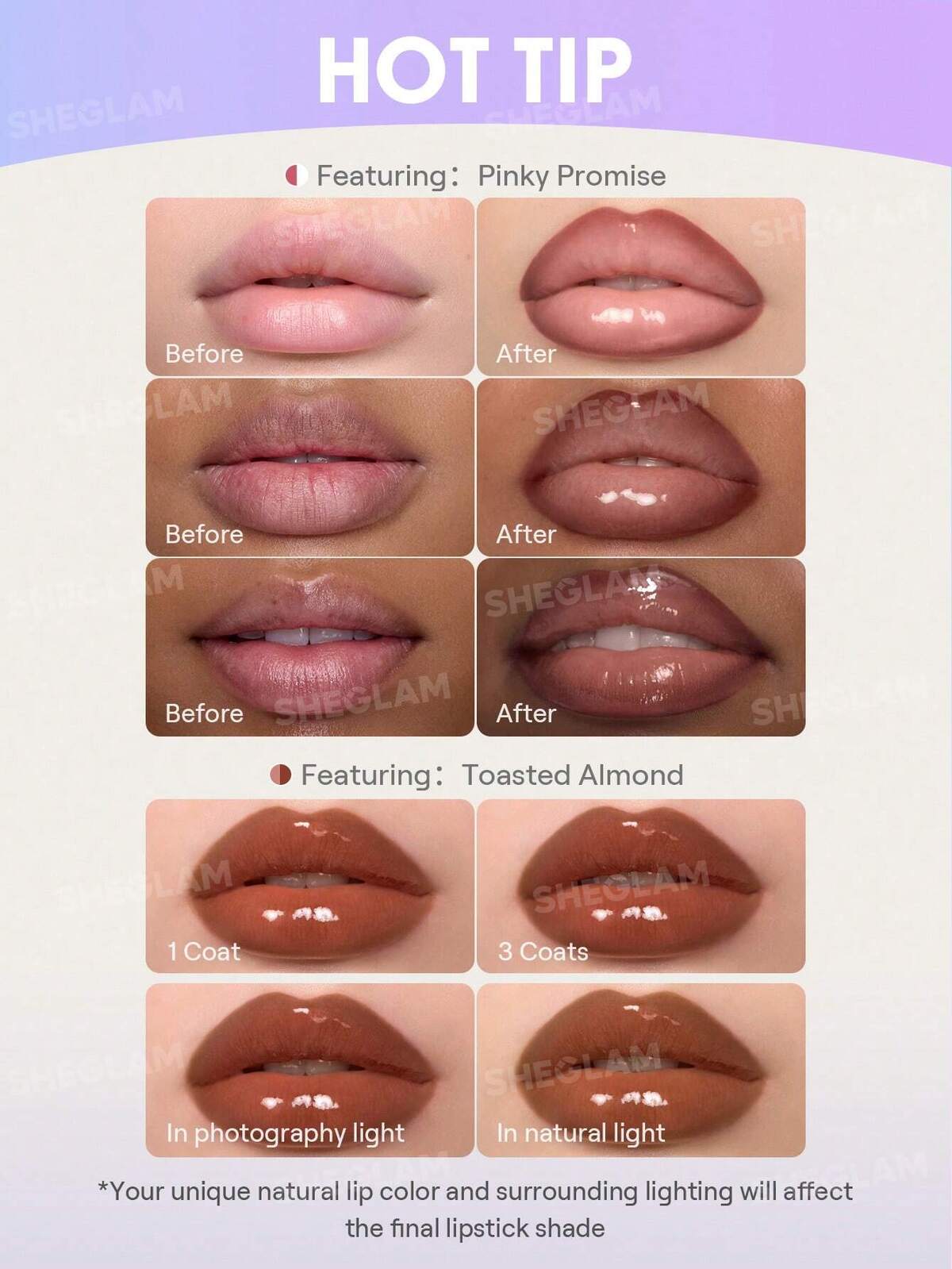 SHEGLAM line to shine peel off lip stain and gloss duo