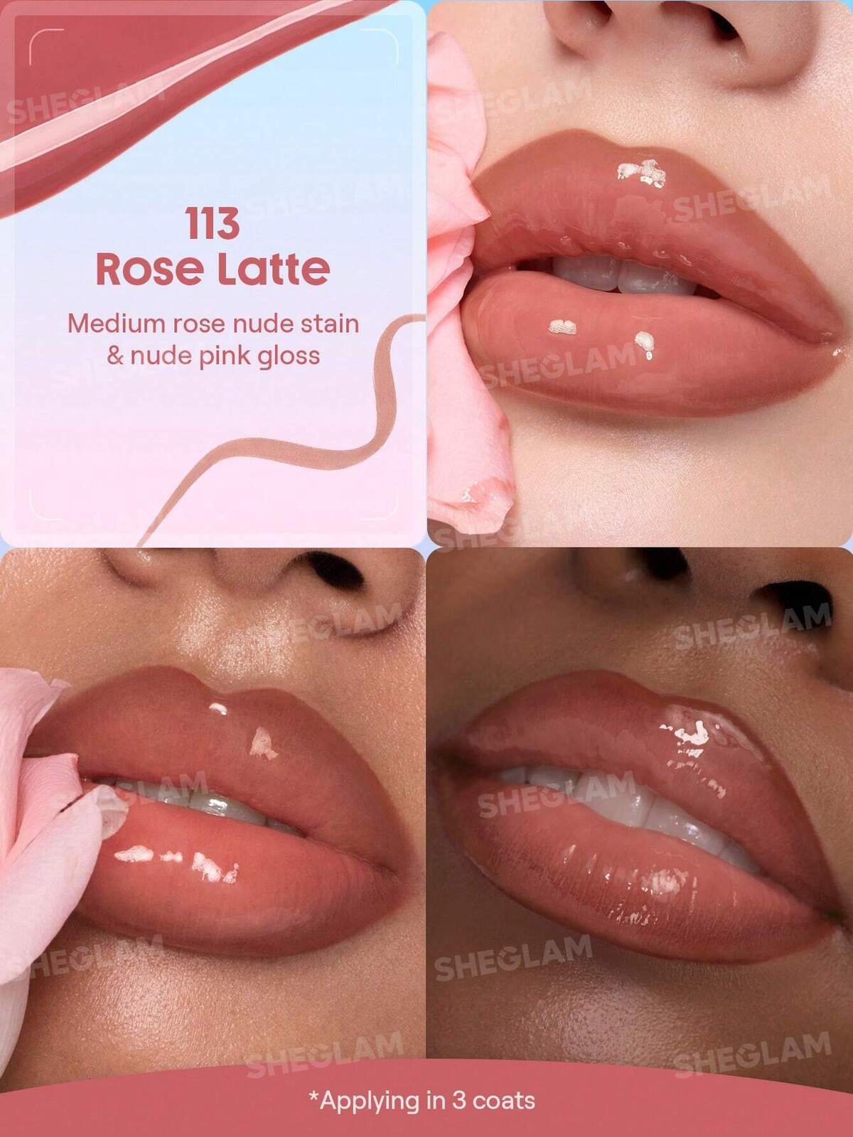SHEGLAM line to shine peel off lip stain and gloss duo