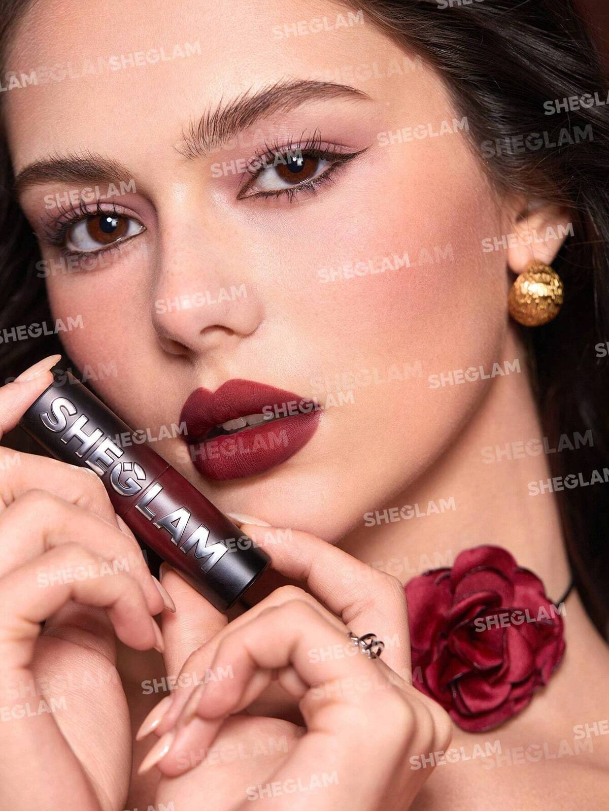 SHEGLAM dynamatte boom long lasting matte lipstick (ember rose)