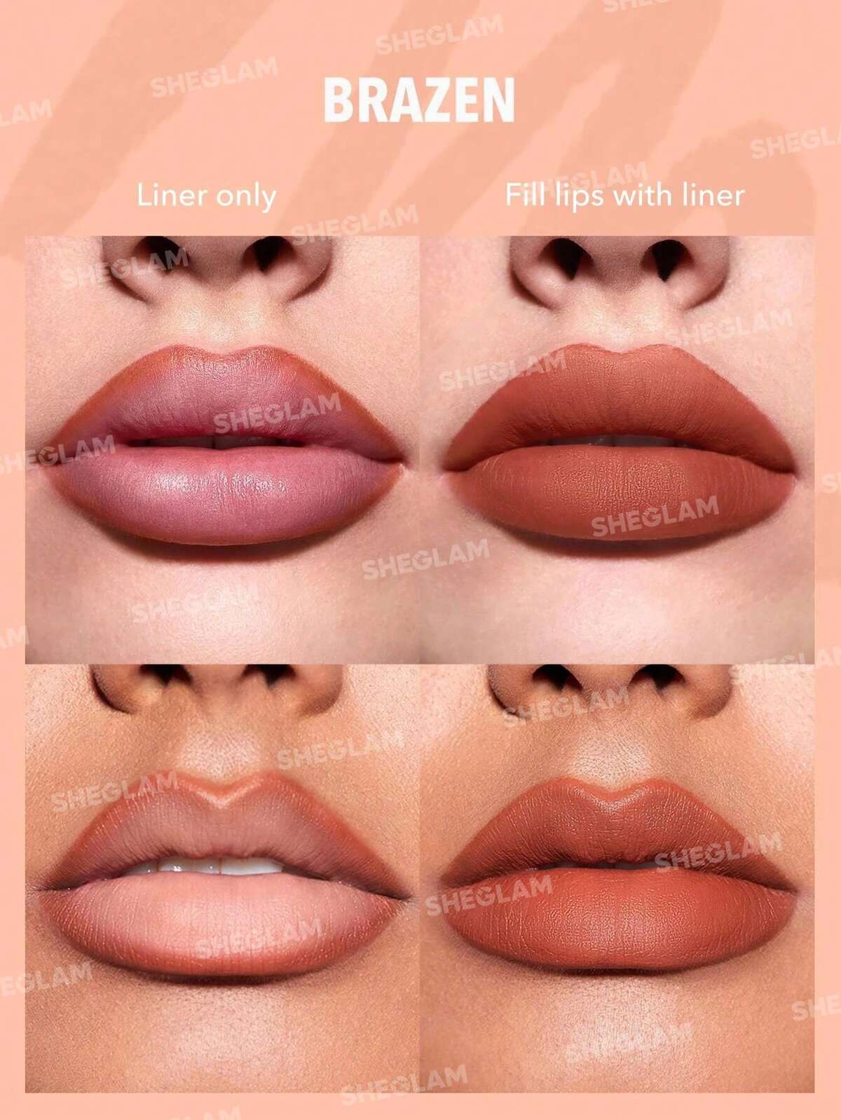 SHEGLAM so lippy lip liner set - AU Naturel (nude)