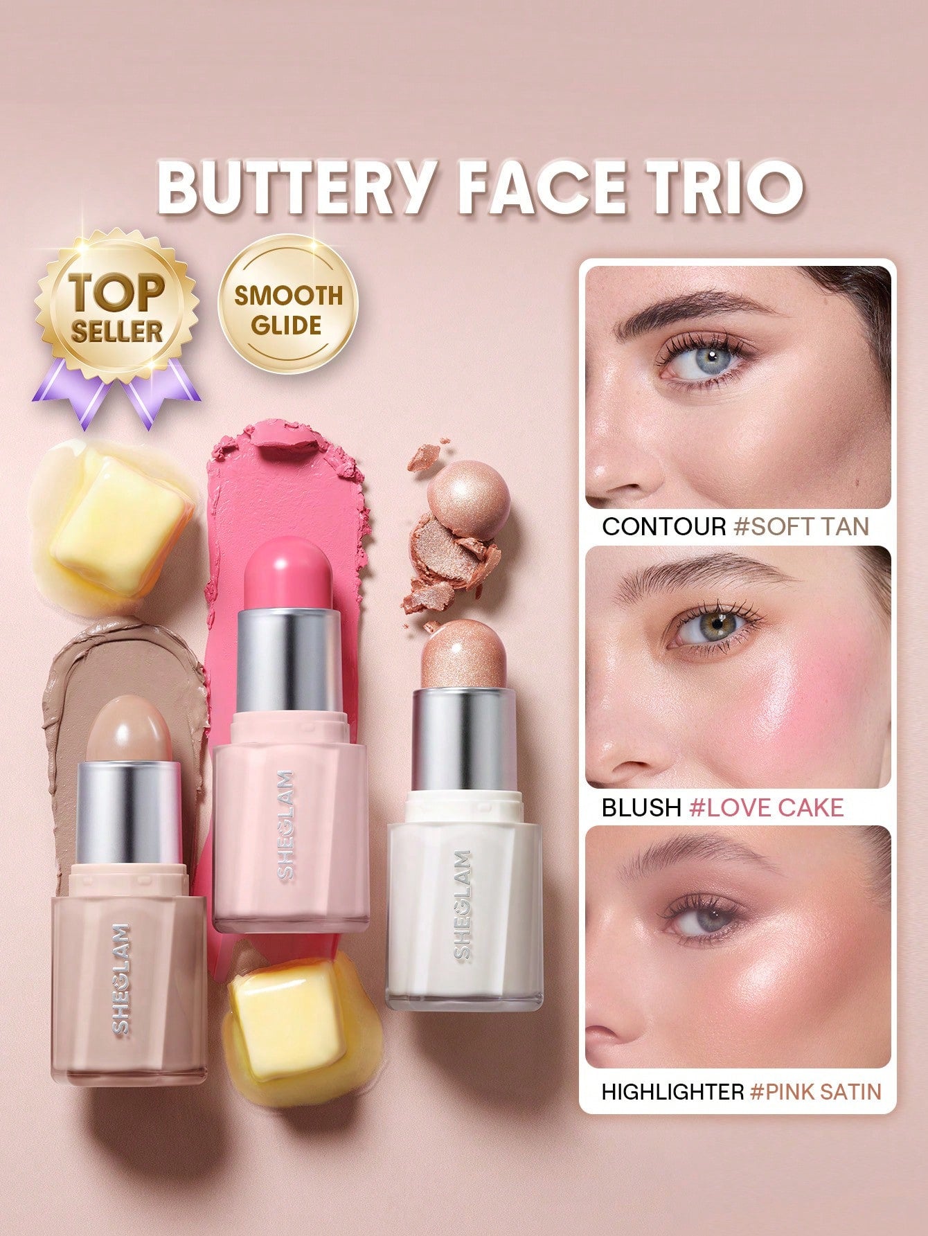 SHEGLAM buttery face trio bundle