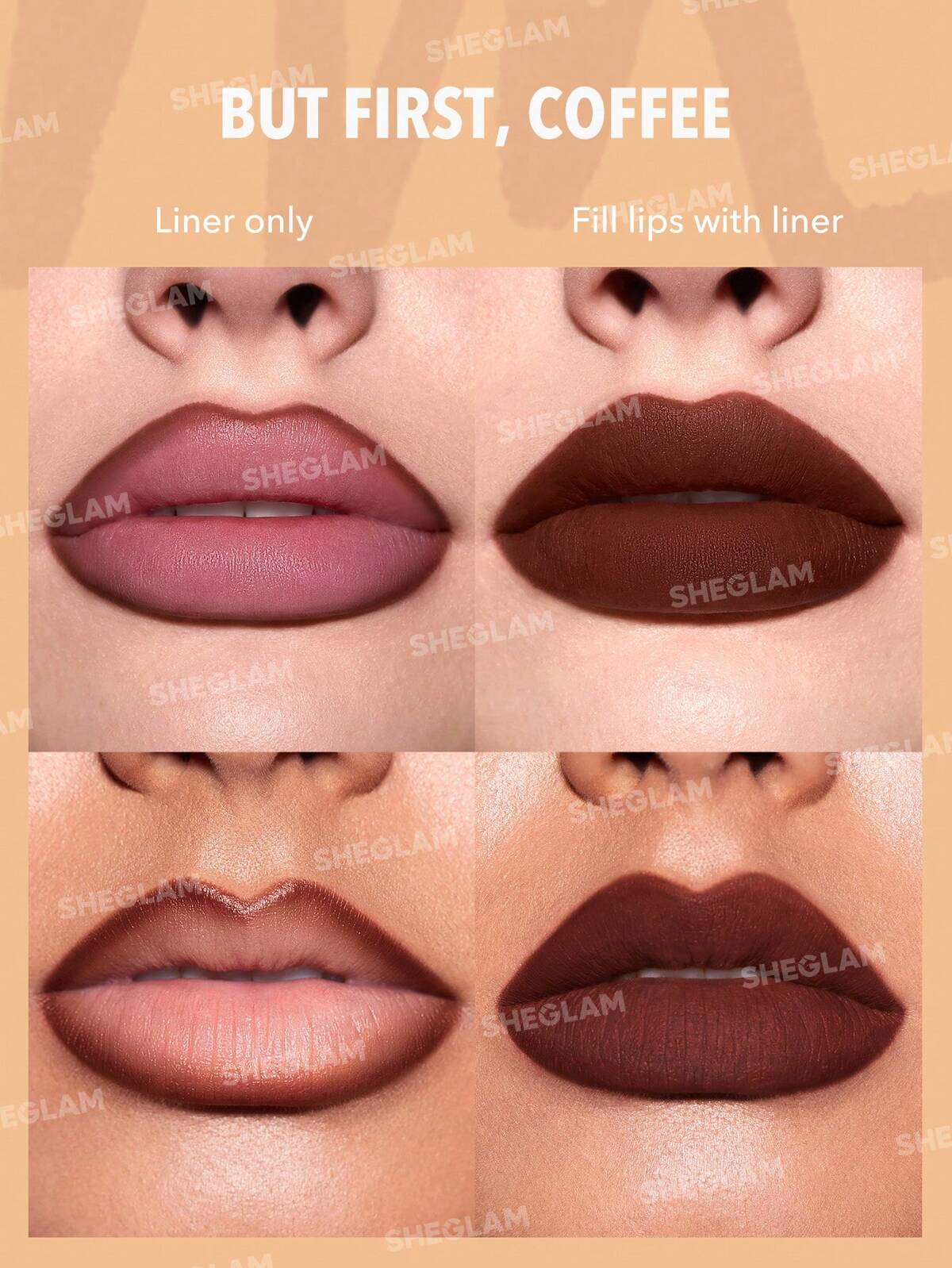 SHEGLAM so lippy lip liner set- espresso kisses (brown)