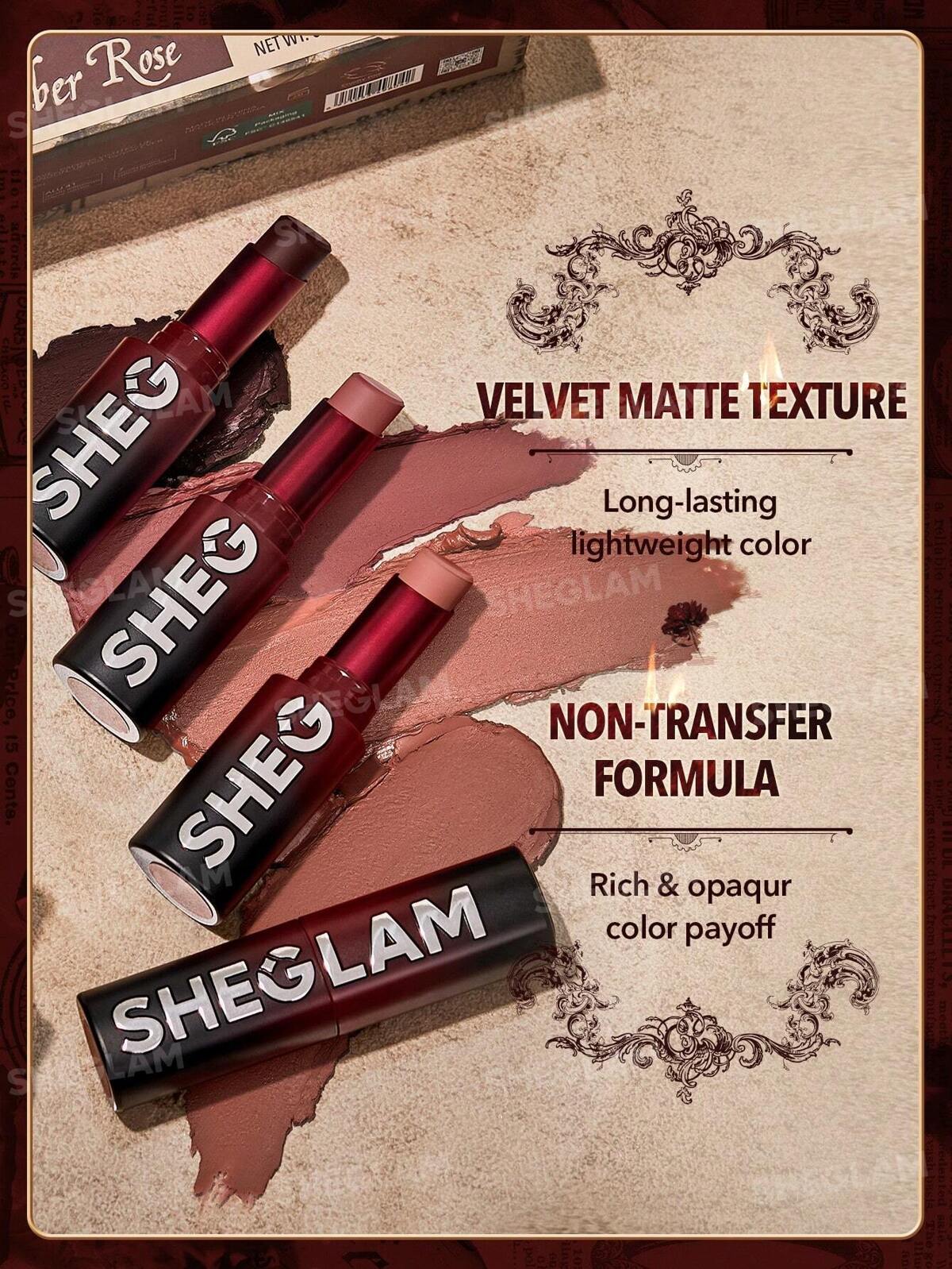 SHEGLAM dynamatte boom long lasting matte lipstick (ember rose)