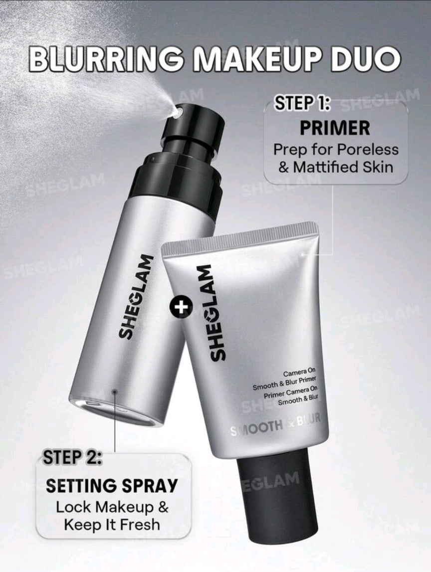 SHEGLAM primer & setting spray bundle -blurring collection