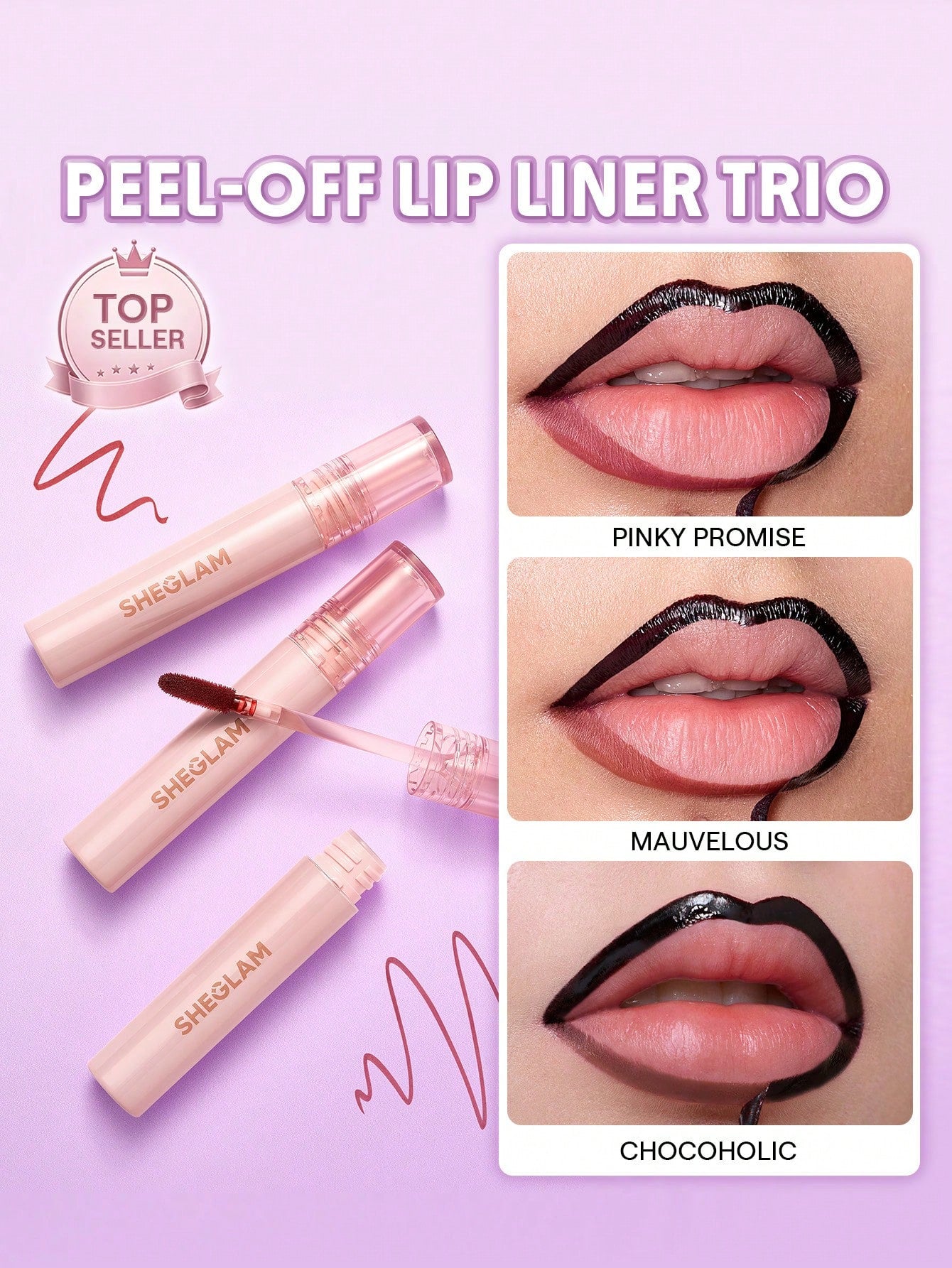 Sheglam peel off lip trio bundle