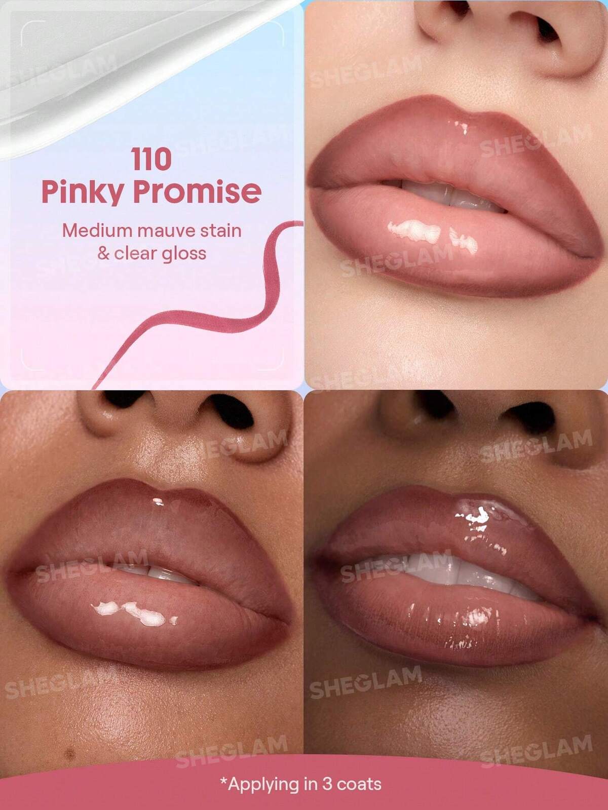 SHEGLAM line to shine peel off lip stain and gloss duo