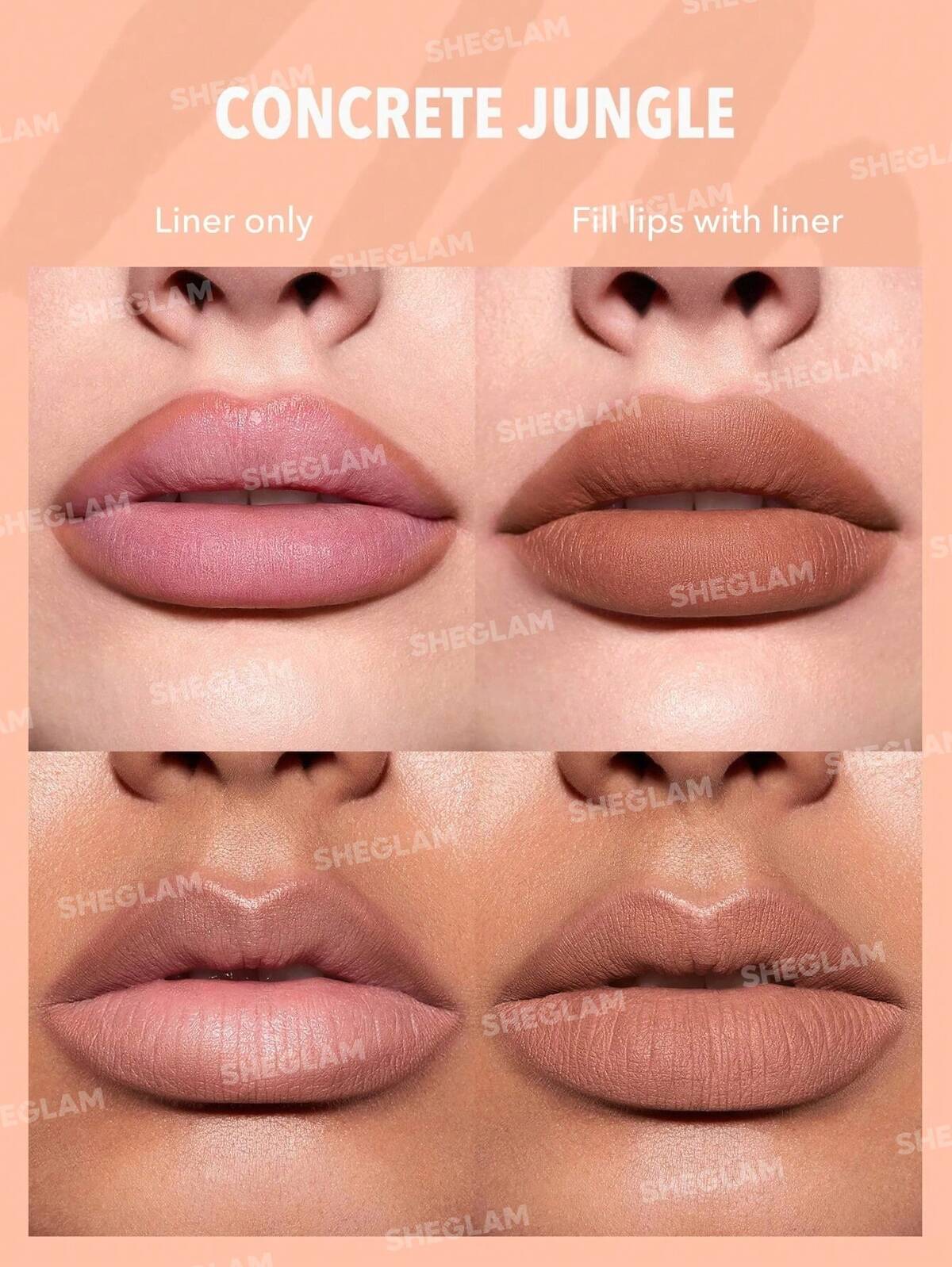 SHEGLAM so lippy lip liner set - AU Naturel (nude)