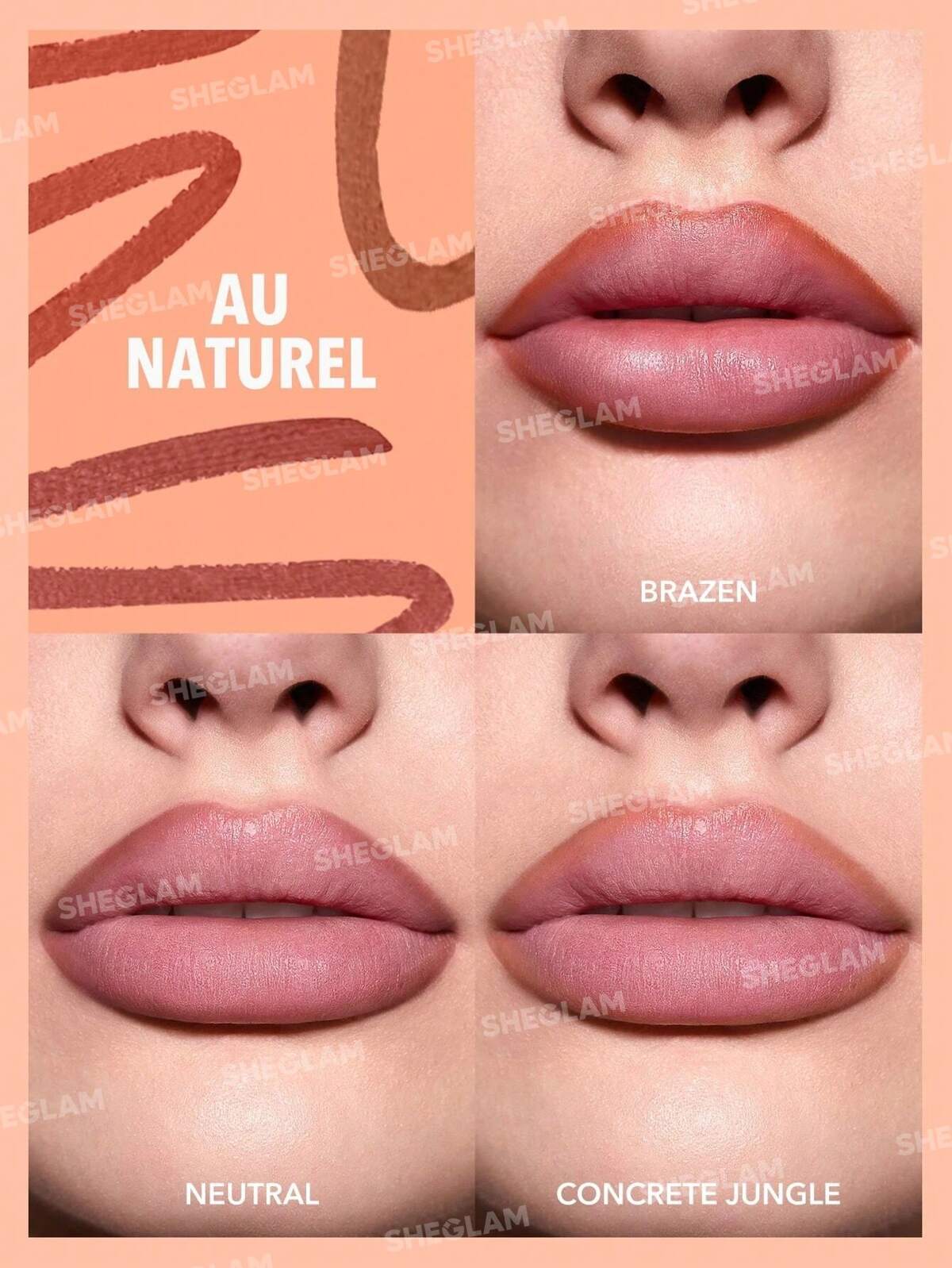 SHEGLAM so lippy lip liner set - AU Naturel (nude)