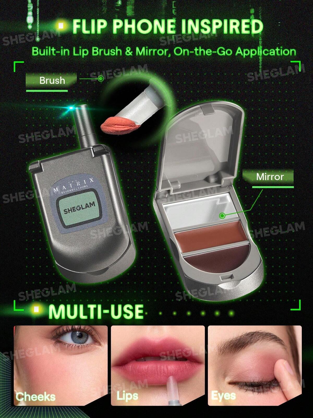 The Matrix Resurrections | SHEGLAM Going Digital Two-Tone flip phone Blush