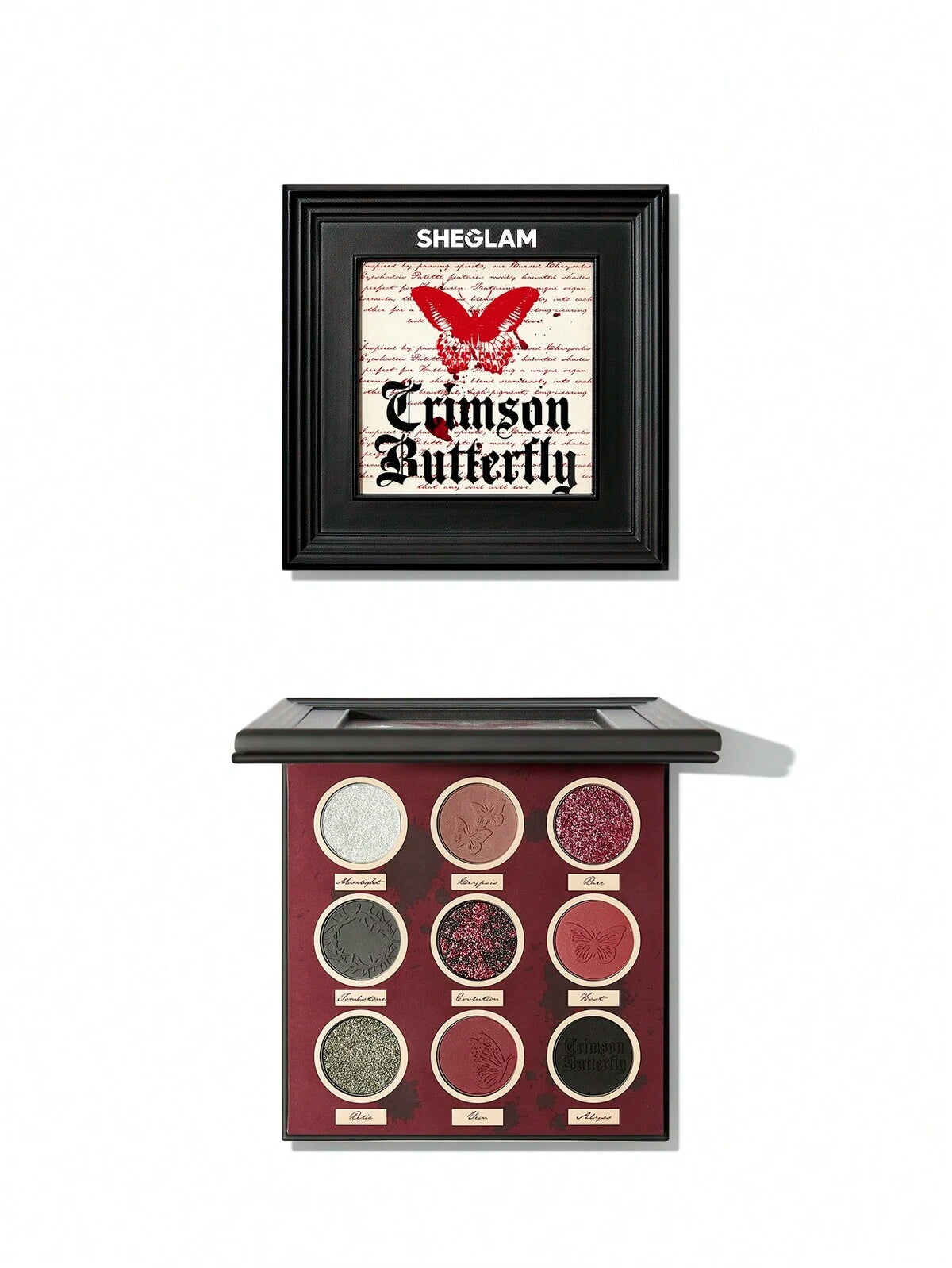 SHEGLAM cursed chrysalis eyeshadow palette - SHEGLAM crimson butterfly eyeshadow palette