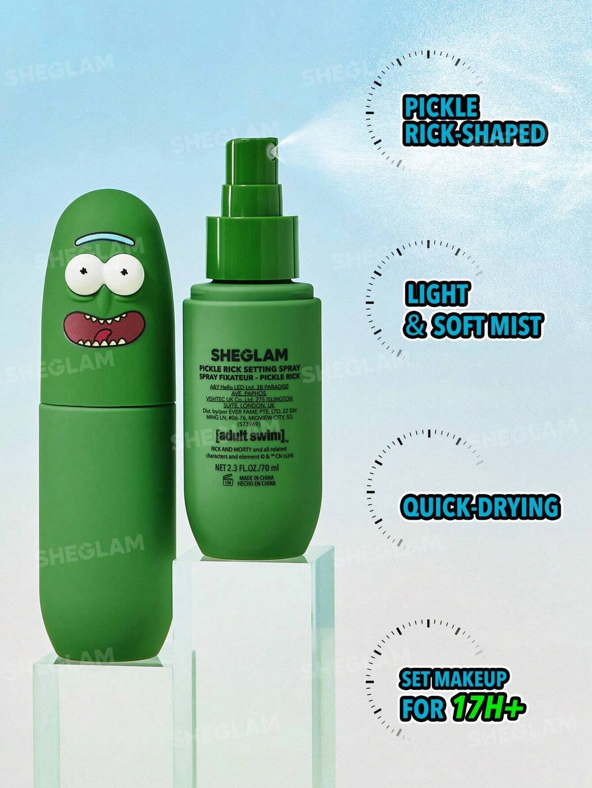 Rick and Morty X SHEGLAM Pickle Rick fixer Spray