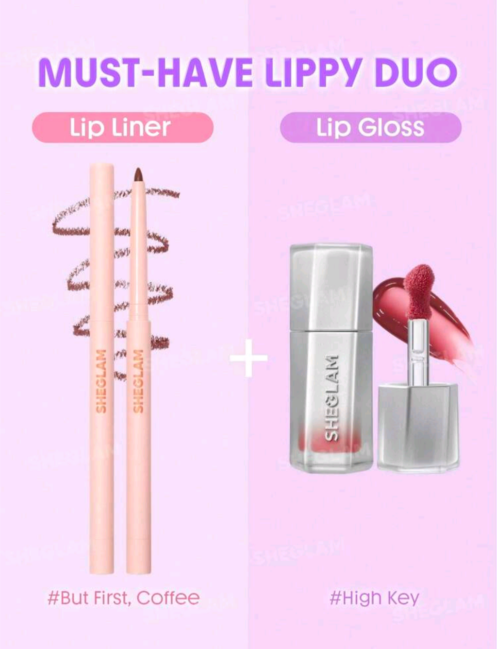 SHEGLAM lip liner and lip gloss bundle