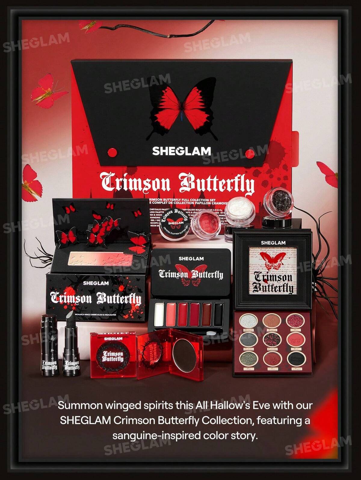 SHEGLAM cursed chrysalis eyeshadow palette - SHEGLAM crimson butterfly eyeshadow palette