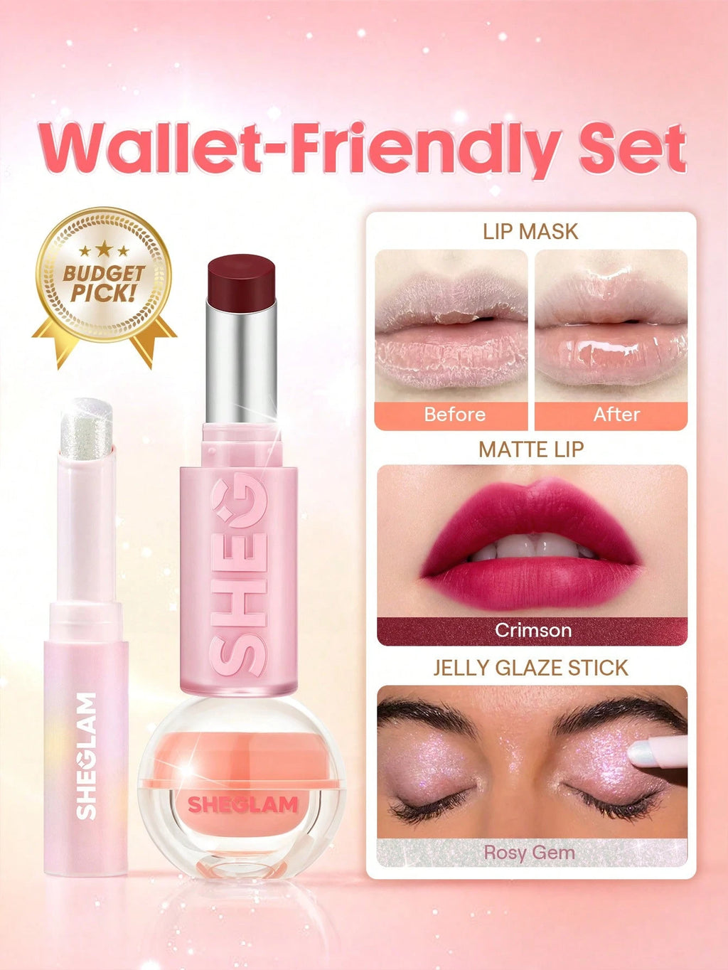 Sheglam wallet friendly trio bundle