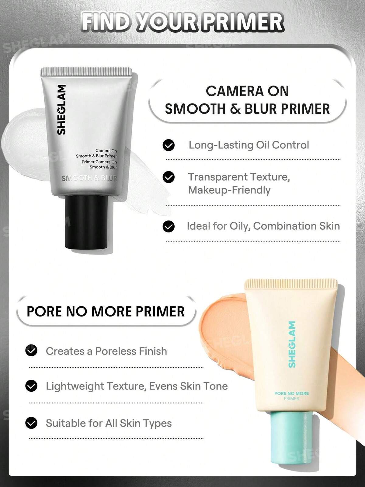 SHEGLAM Blurring primer - camera on smooth and blur primer