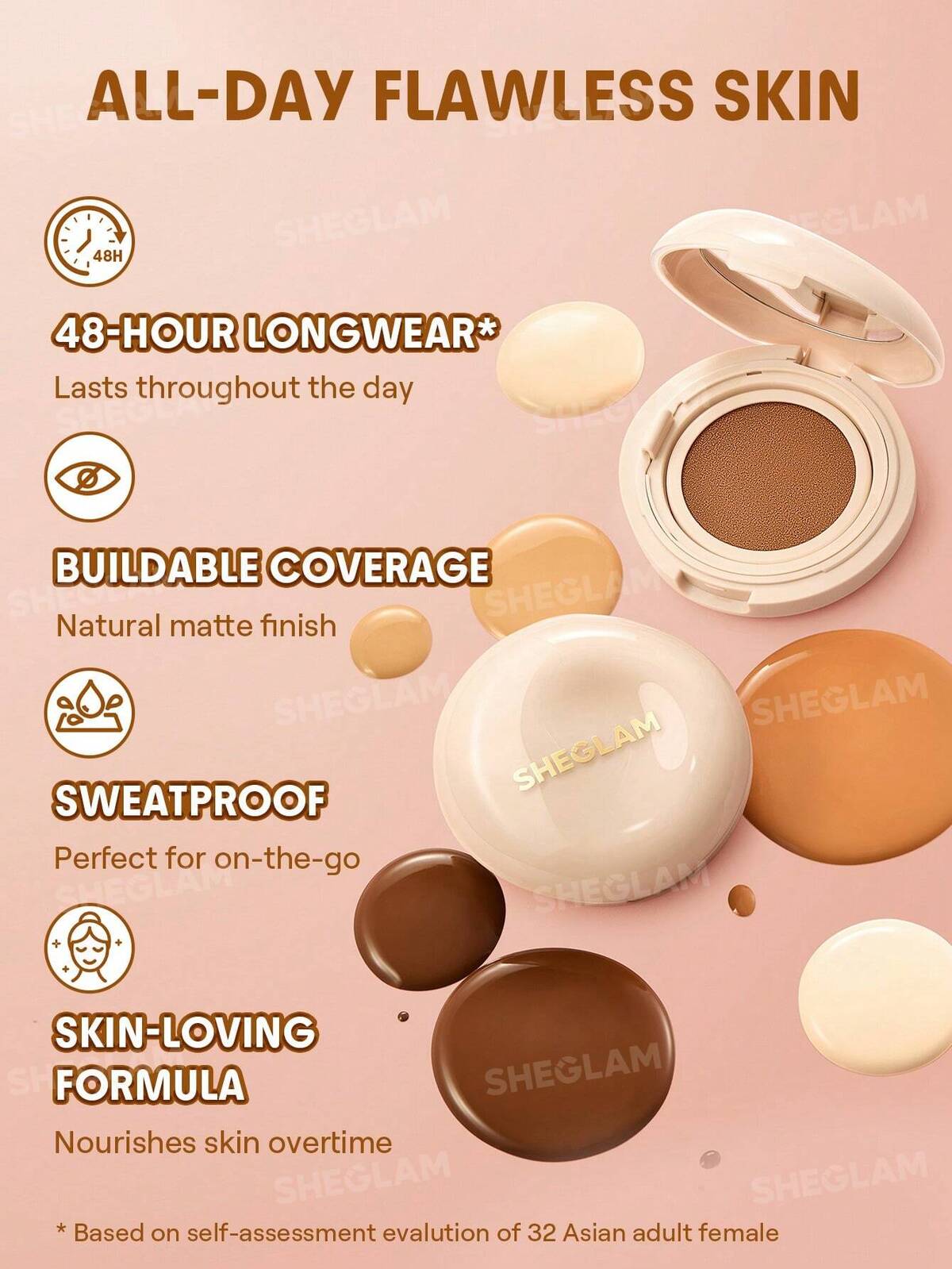 A- SHEGLAM Lock & Go cushion foundation