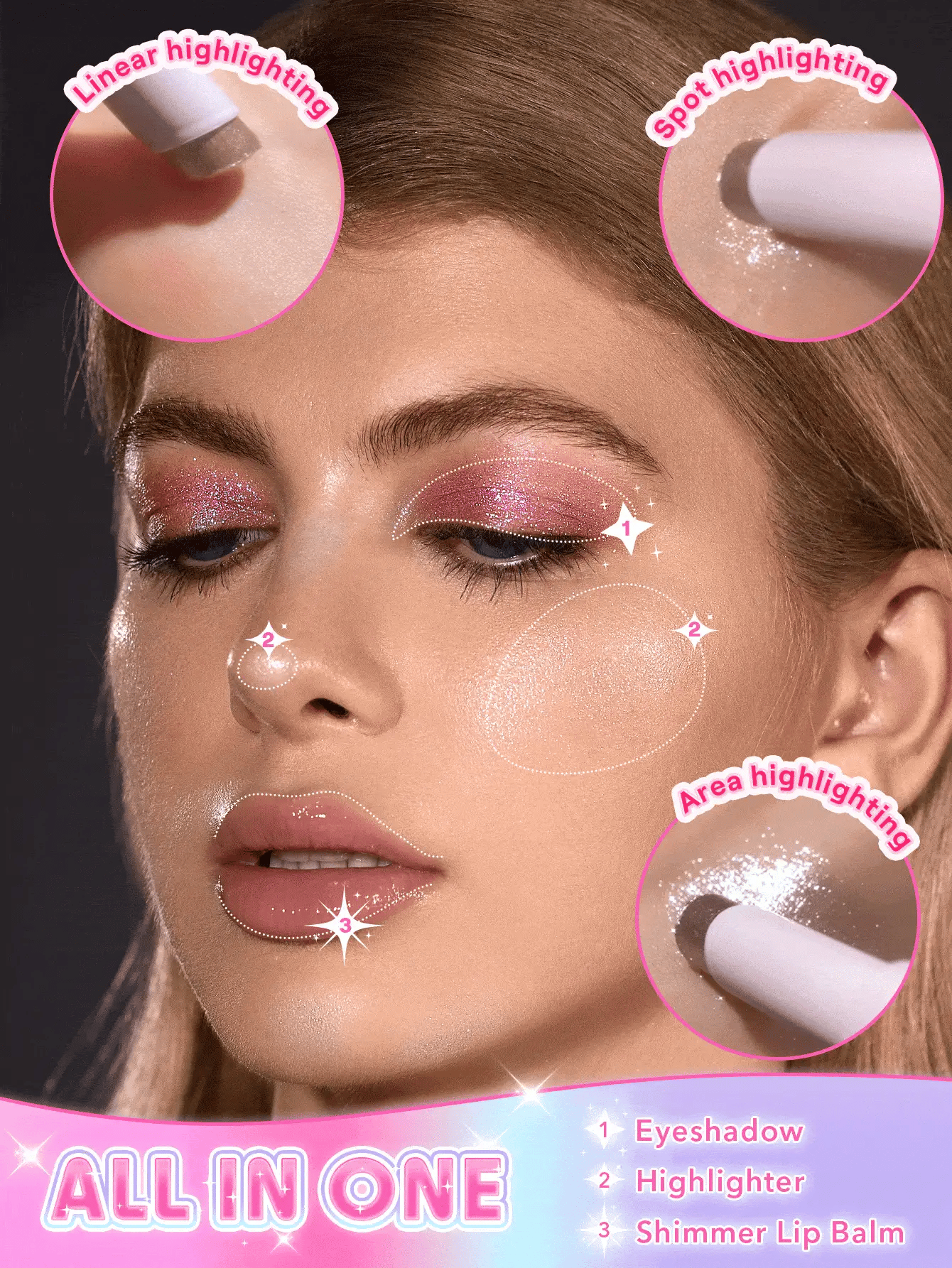 SHEGLAM crystal jelly glaze stick(shimmer stick)