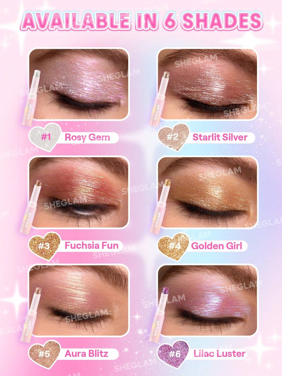SHEGLAM crystal jelly glaze stick(shimmer stick)