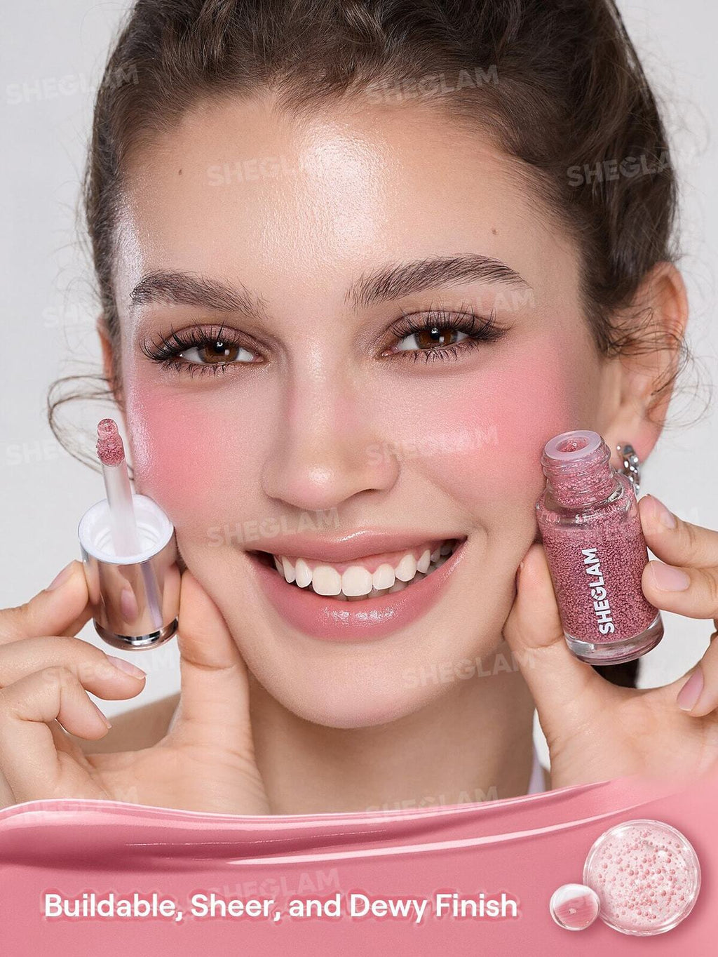 SHEGLAM Bubble Dew Blush Serum skincare infused nourishing liquid blush