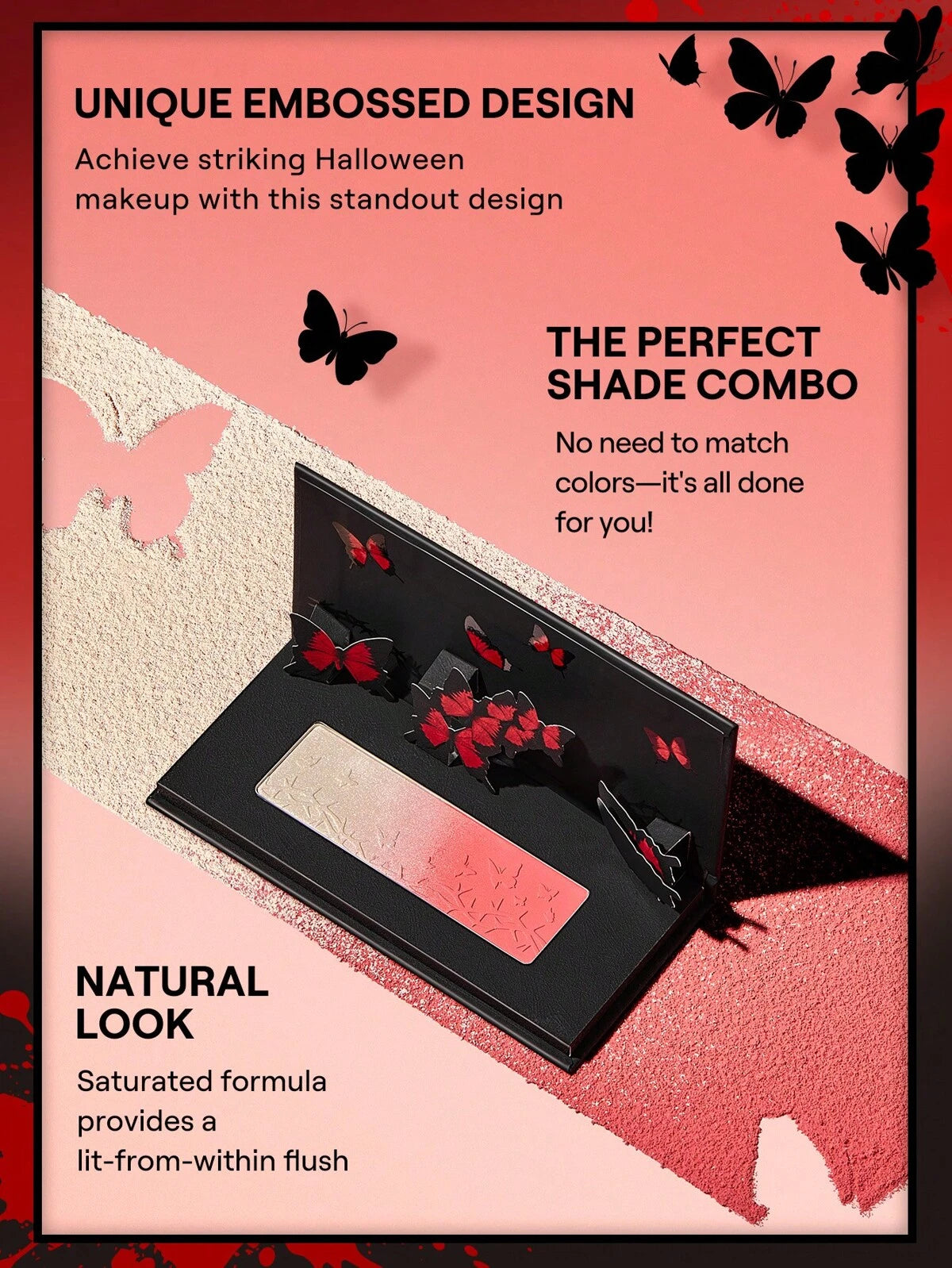 SHEGLAM monarch wings Ombré blush- extra pigmented powder blush and highlighter duo