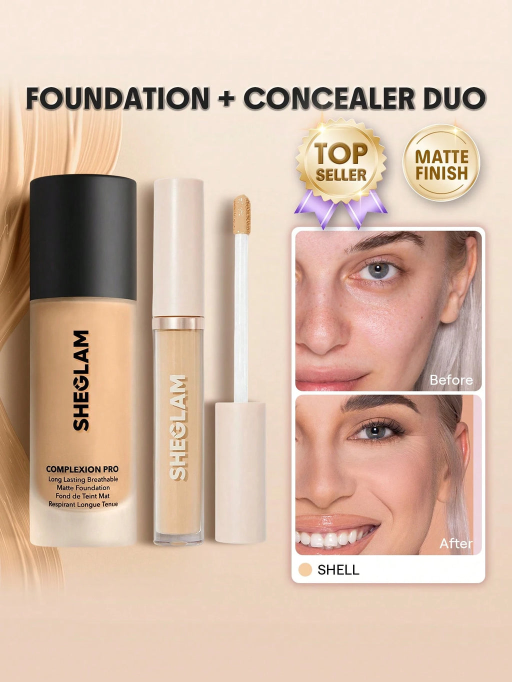 SHEGLAM FOUNDATION+ CONCEALER BUNDLE