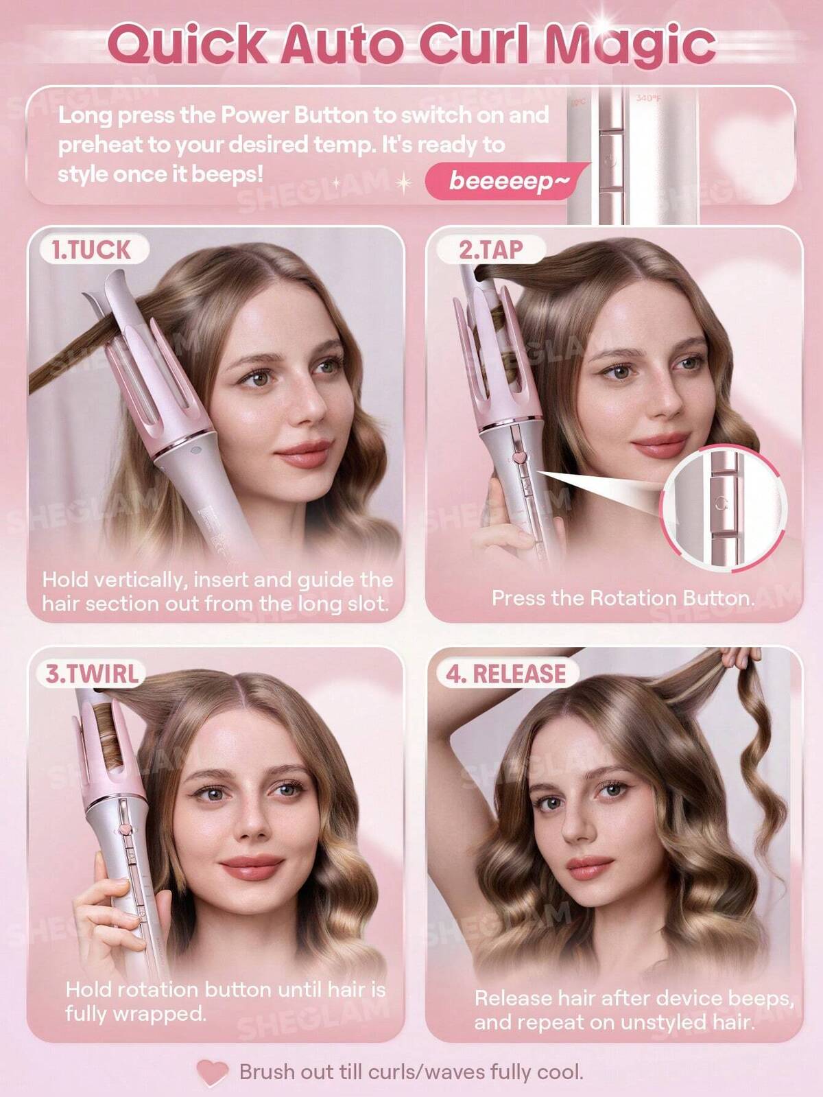 SHEGLAM Cupid's Charm One-Touch Instant Hair Curler