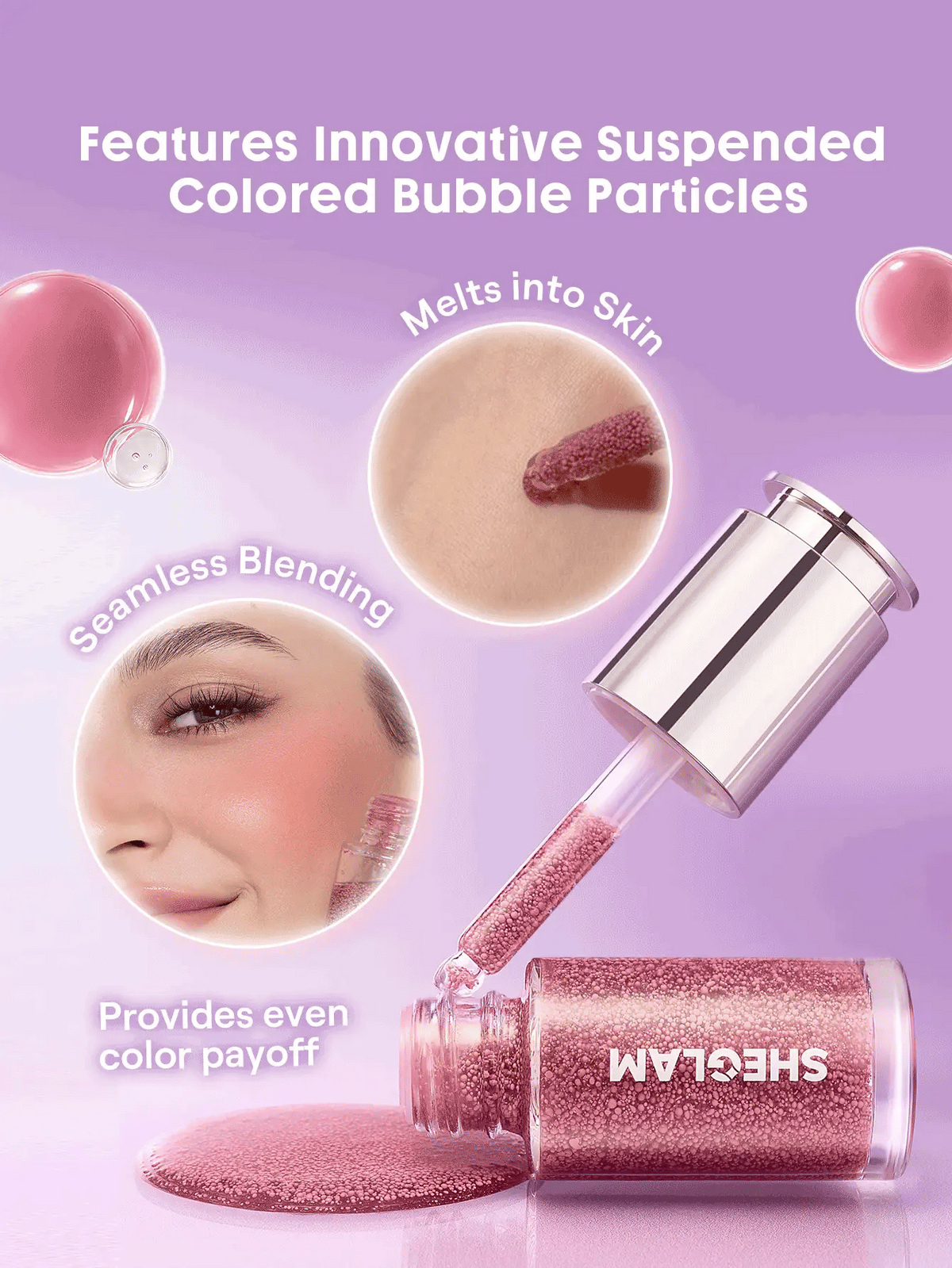 SHEGLAM Bubble Dew Blush Serum skincare infused nourishing liquid blush