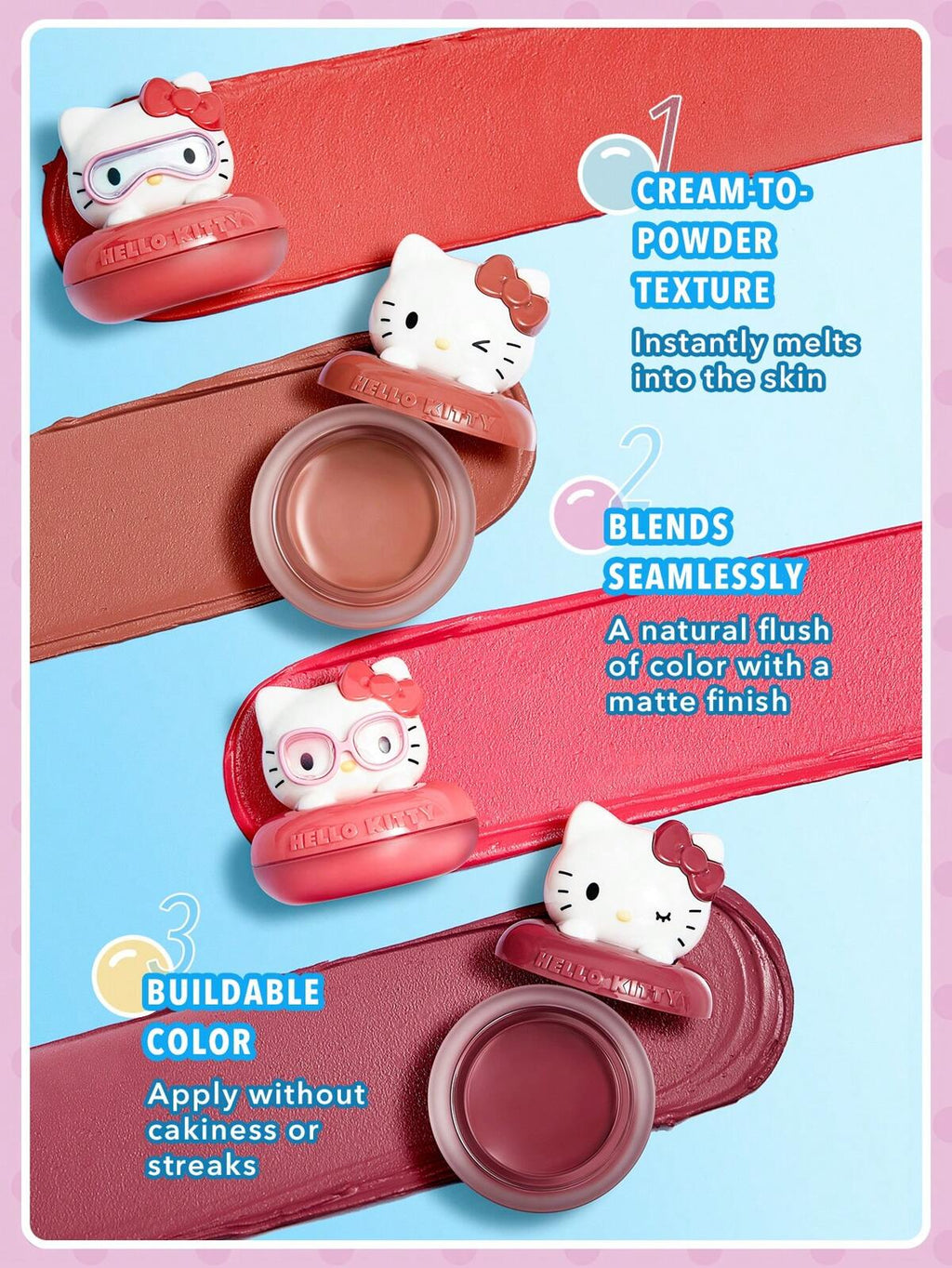 Hello Kitty｜SHEGLAM Coastal Charm Cream Blush-Sun suit