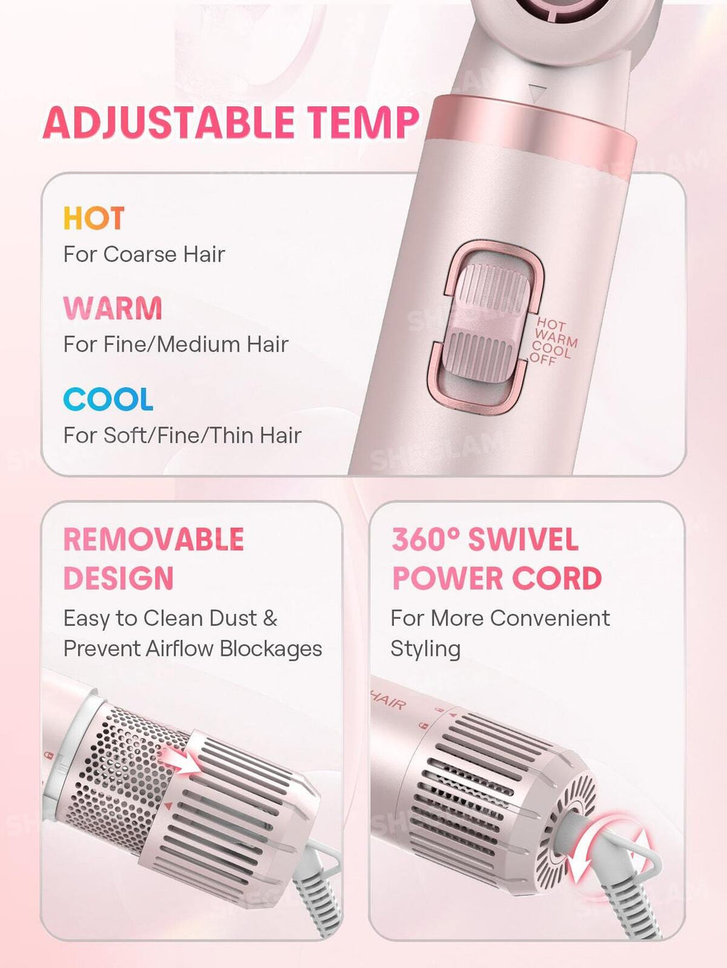 SHEGLAM hair Blowout bliss all in one multi styler. 5 in 1 hair tool