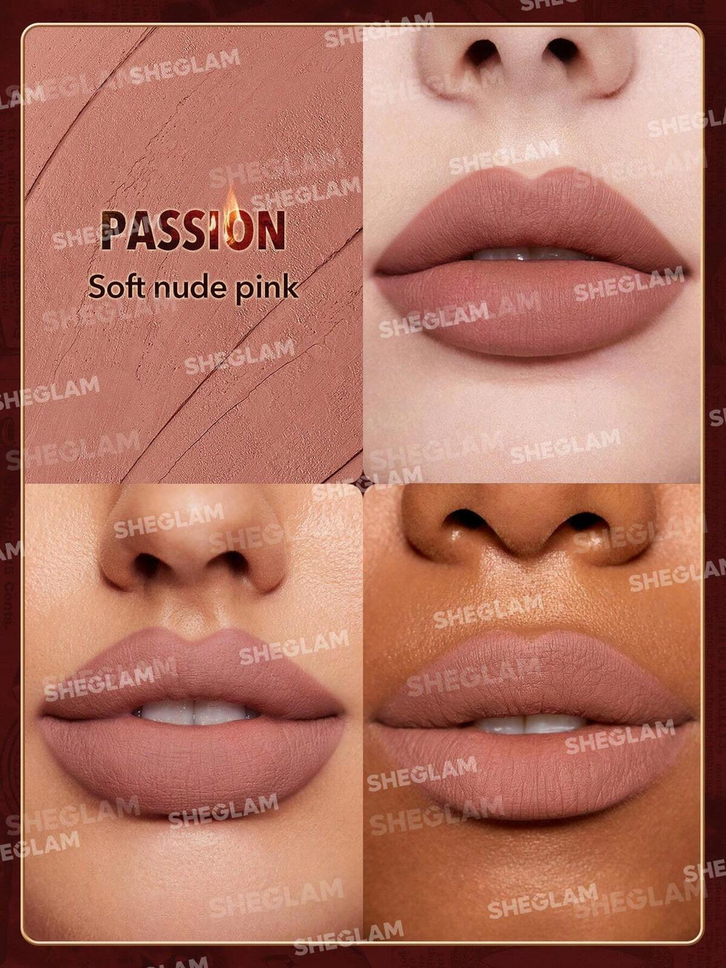SHEGLAM dynamatte boom long lasting matte lipstick (ember rose)